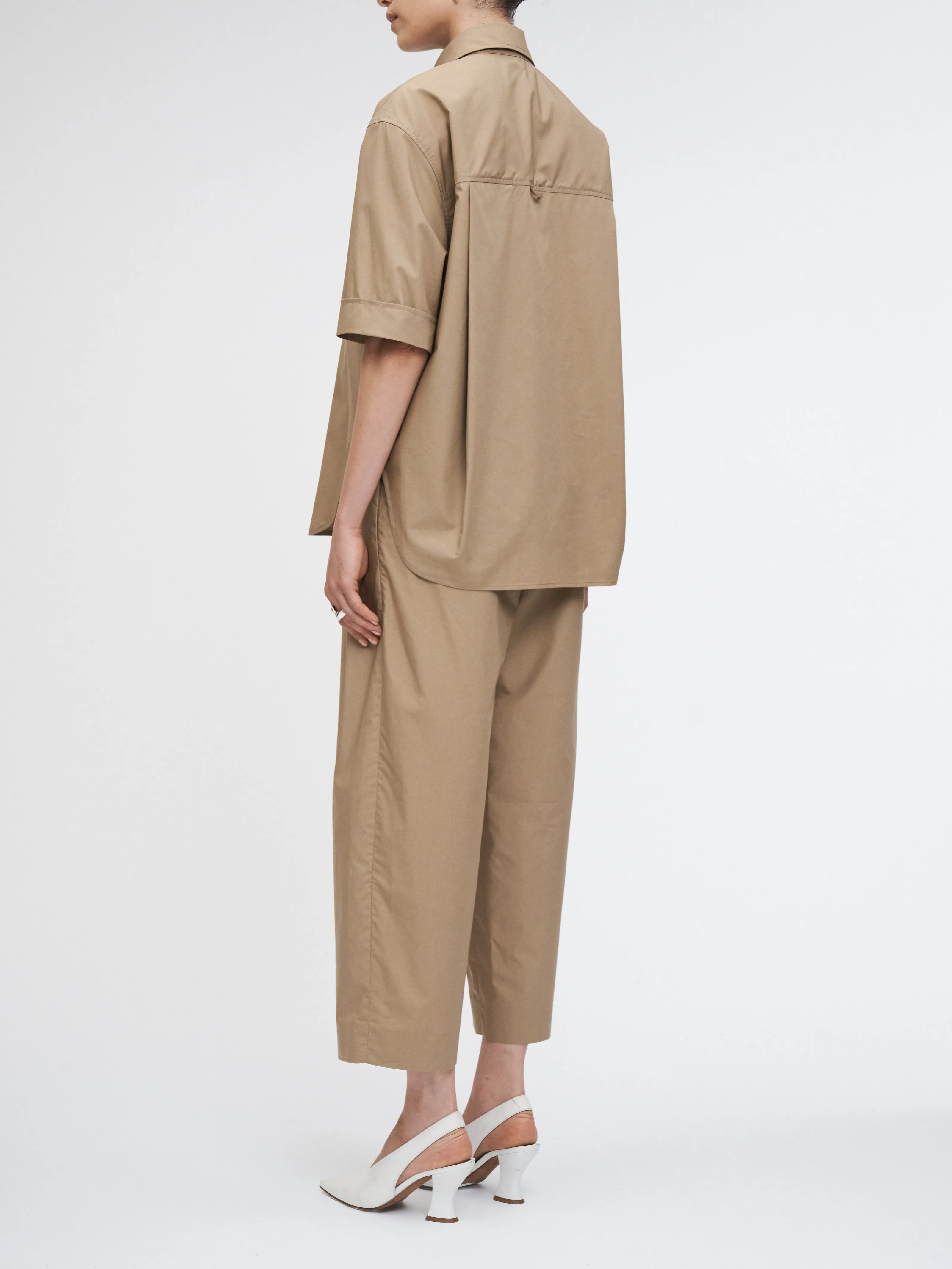 Short Sleeve Oversized Shirt in Walnut sold by MARIA McMANUS product image thumbnail 3