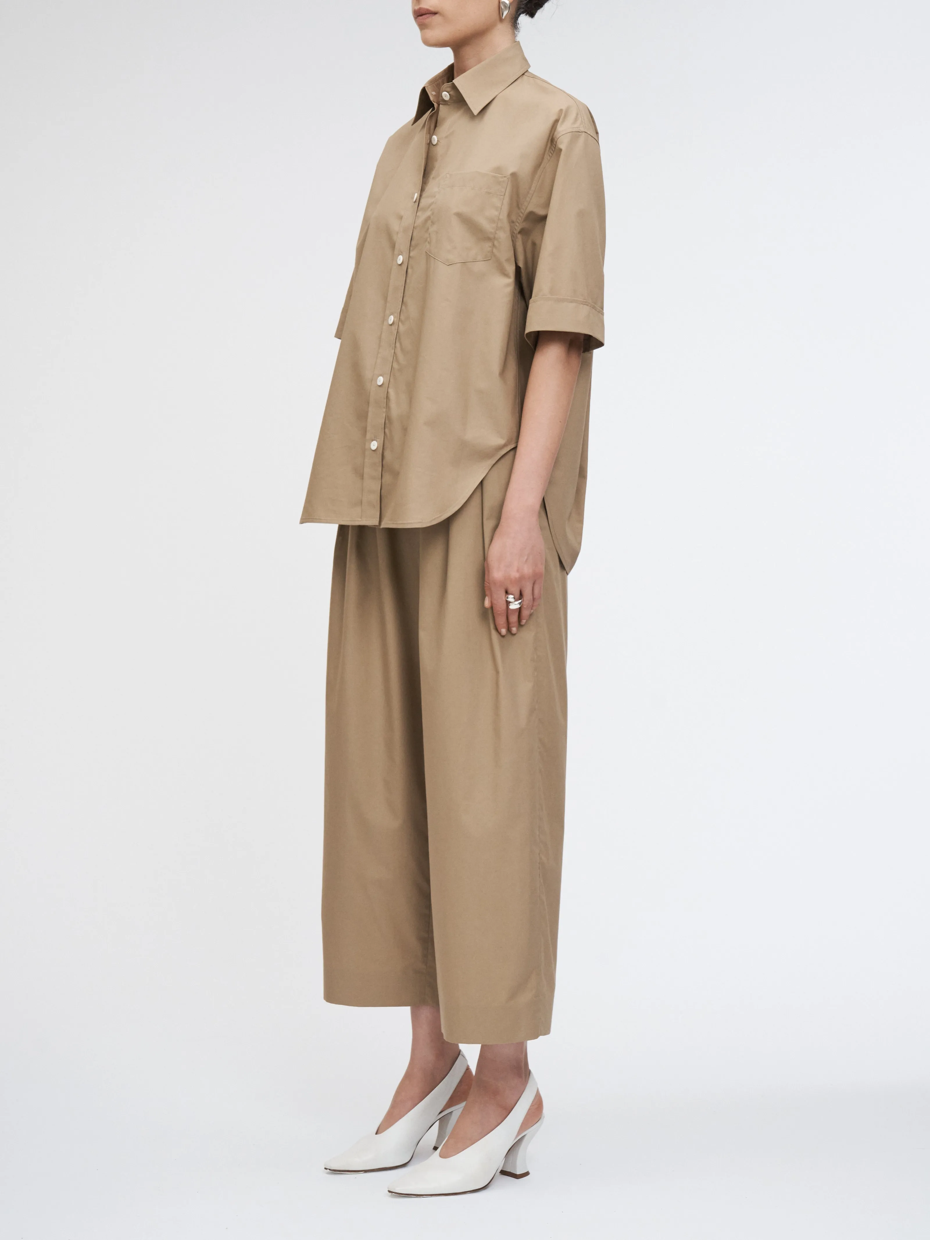 Short Sleeve Oversized Shirt in Walnut sold by MARIA McMANUS product image thumbnail 2