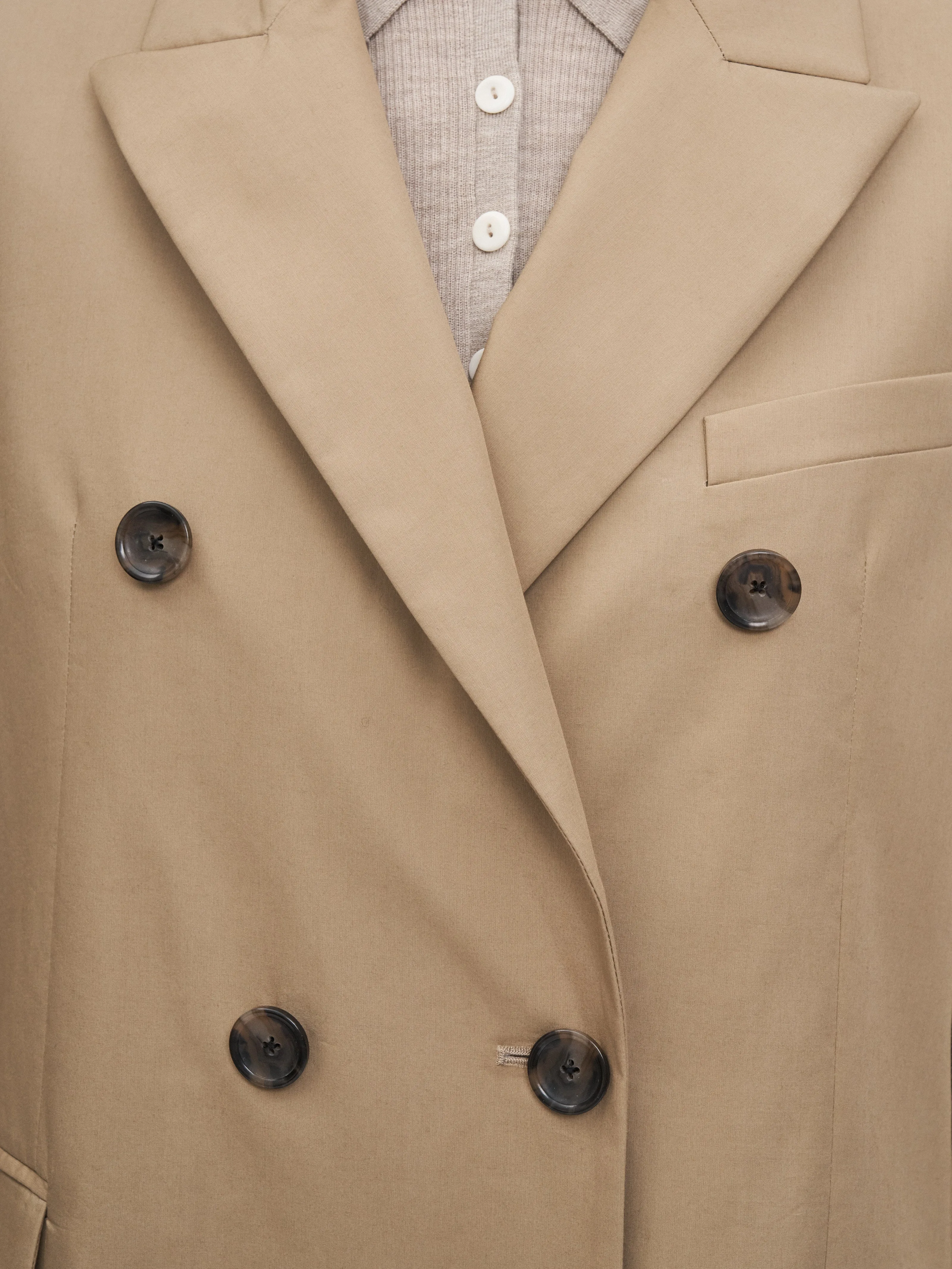 Billet Double Breasted Blazer in Walnut Cotton Poplin sold by MARIA McMANUS product image thumbnail 5