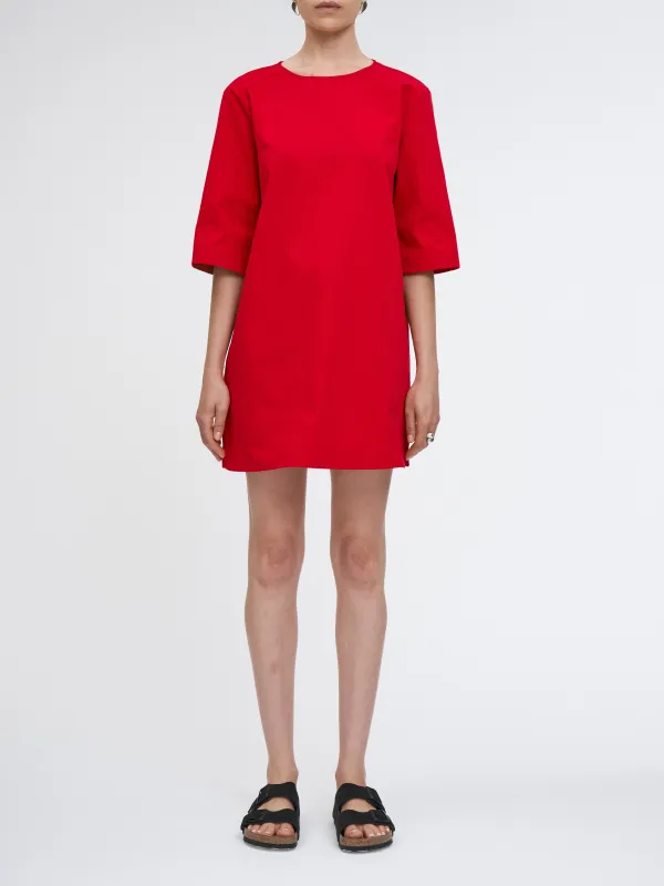 T-Shirt Cocoon Dress in Red Apple sold by MARIA McMANUS