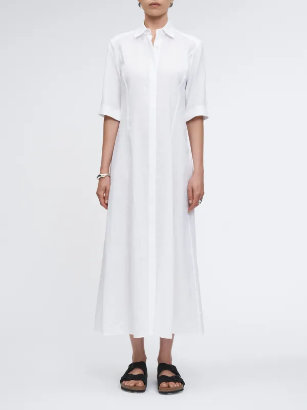 Panel Shirt Dress in White sold by MARIA McMANUS