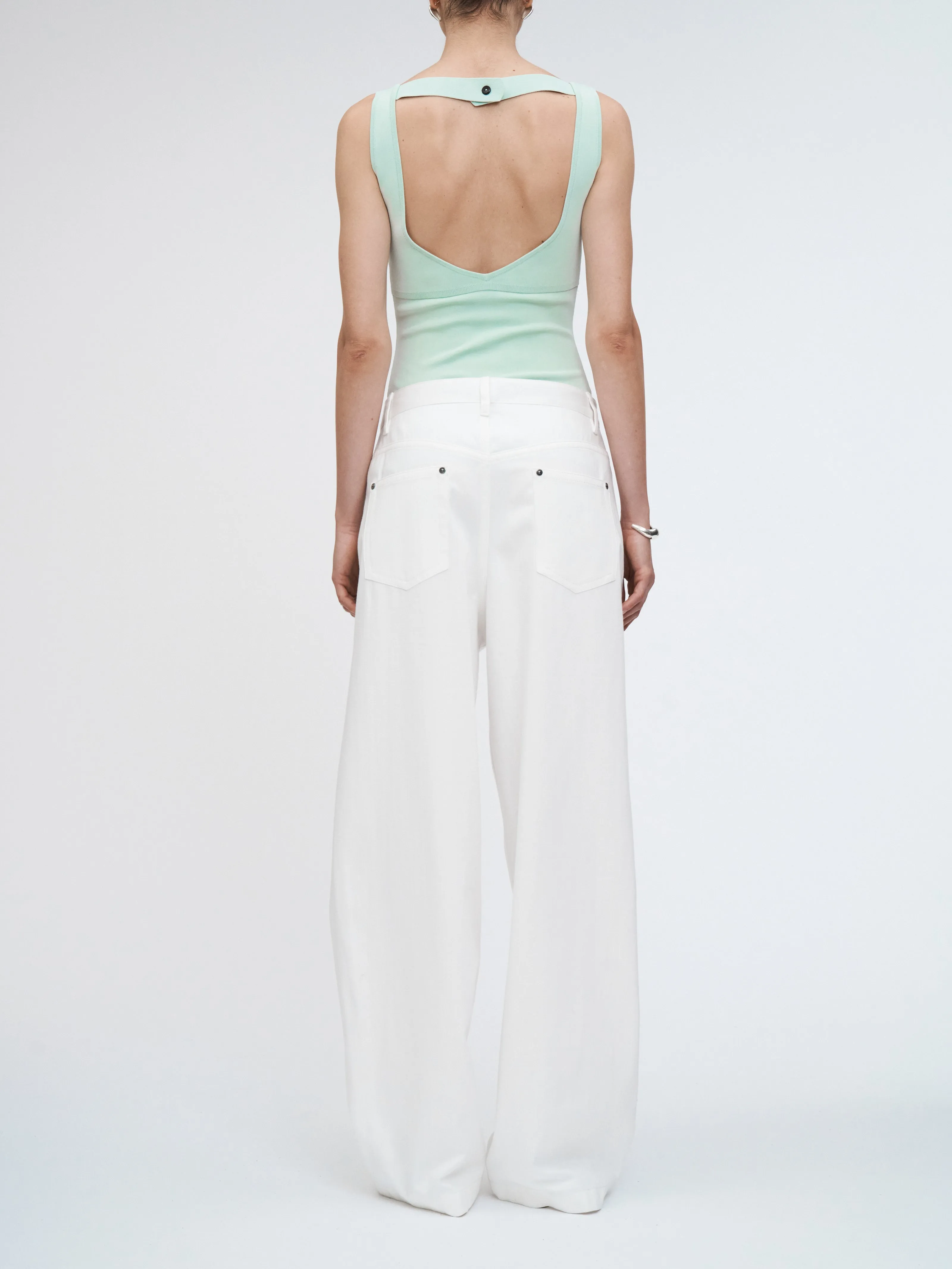 5 Pocket Wide Leg Jean in Snow White sold by MARIA McMANUS product image thumbnail 3