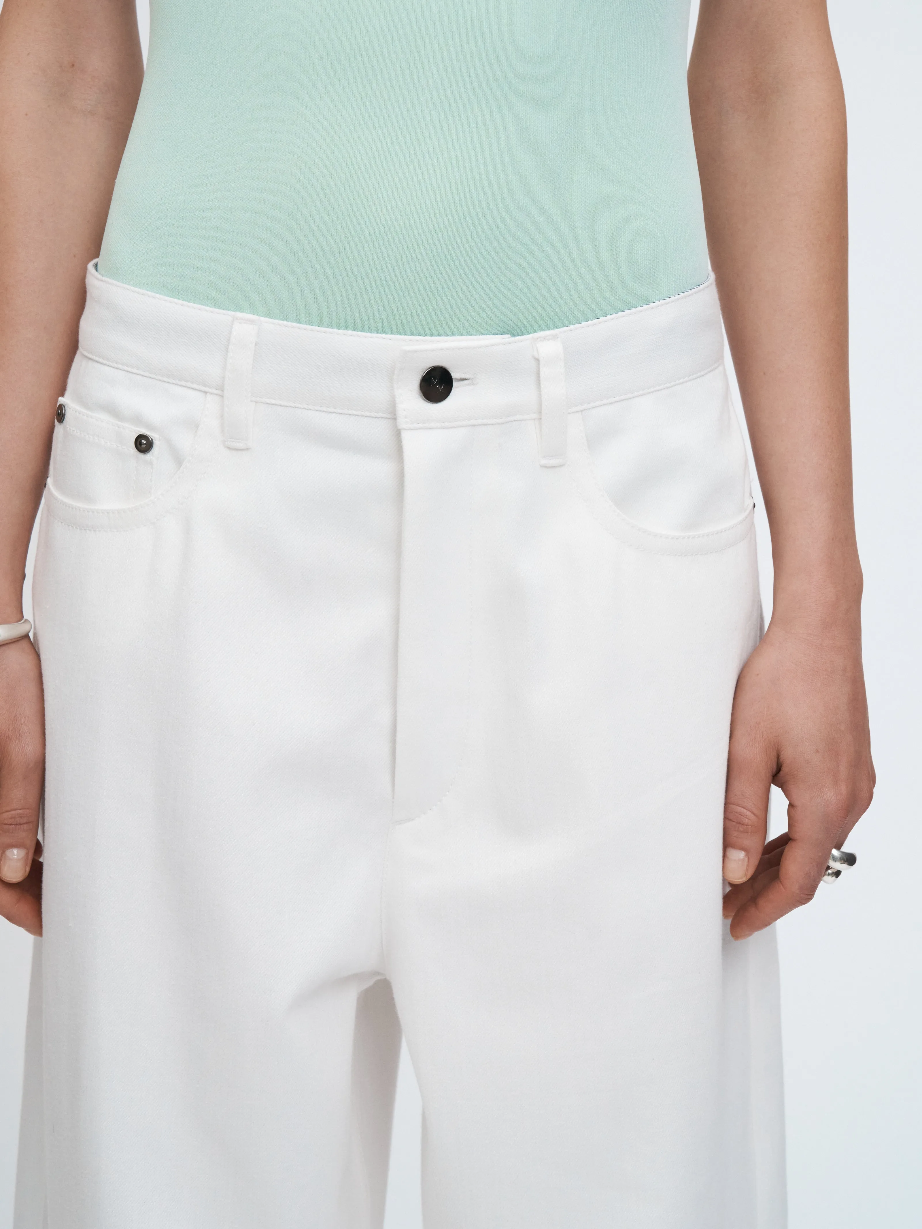 5 Pocket Wide Leg Jean in Snow White sold by MARIA McMANUS product image thumbnail 5