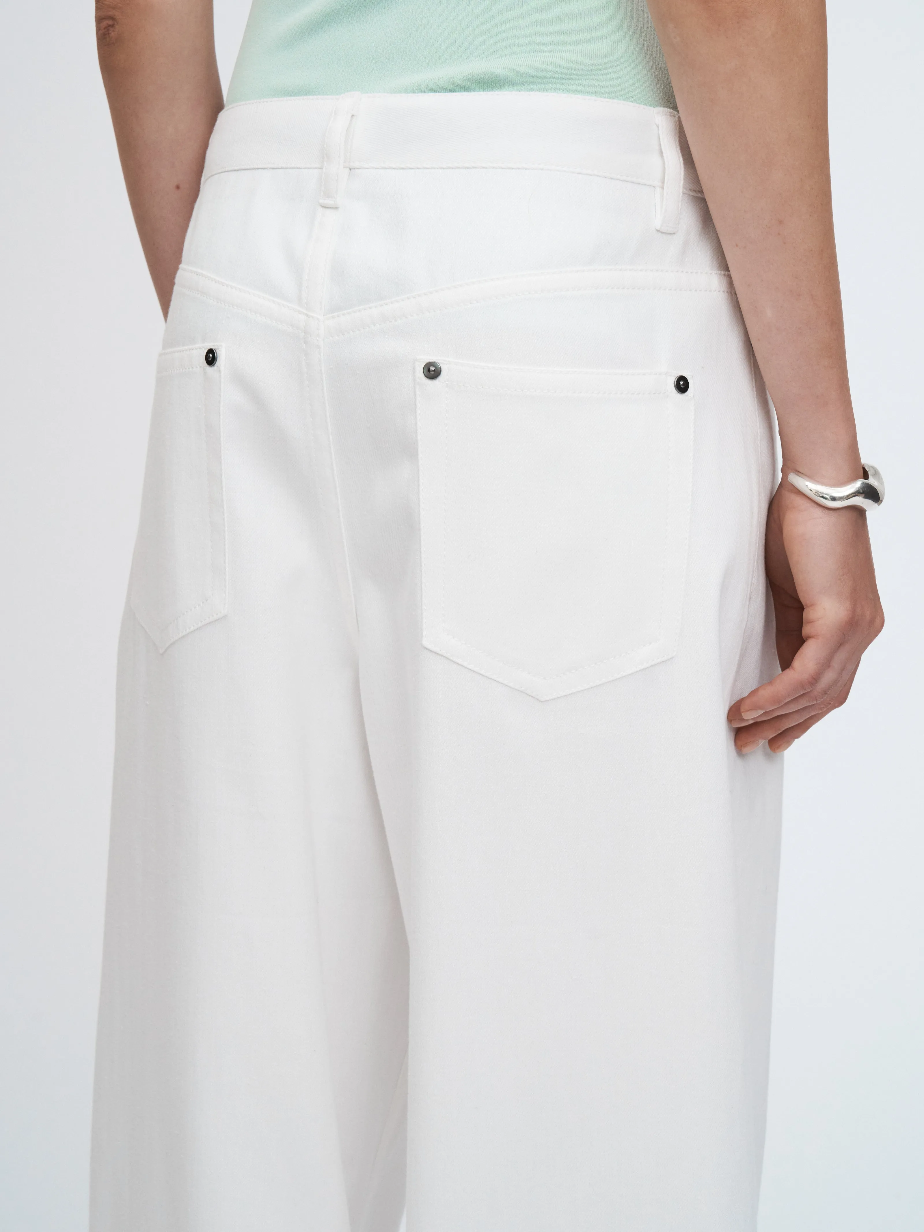 5 Pocket Wide Leg Jean in Snow White sold by MARIA McMANUS product image thumbnail 4