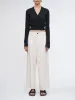 Pleat Front Wide Leg Crop in Ivory sold by MARIA McMANUS