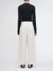 Pleat Front Wide Leg Crop in Ivory sold by MARIA McMANUS