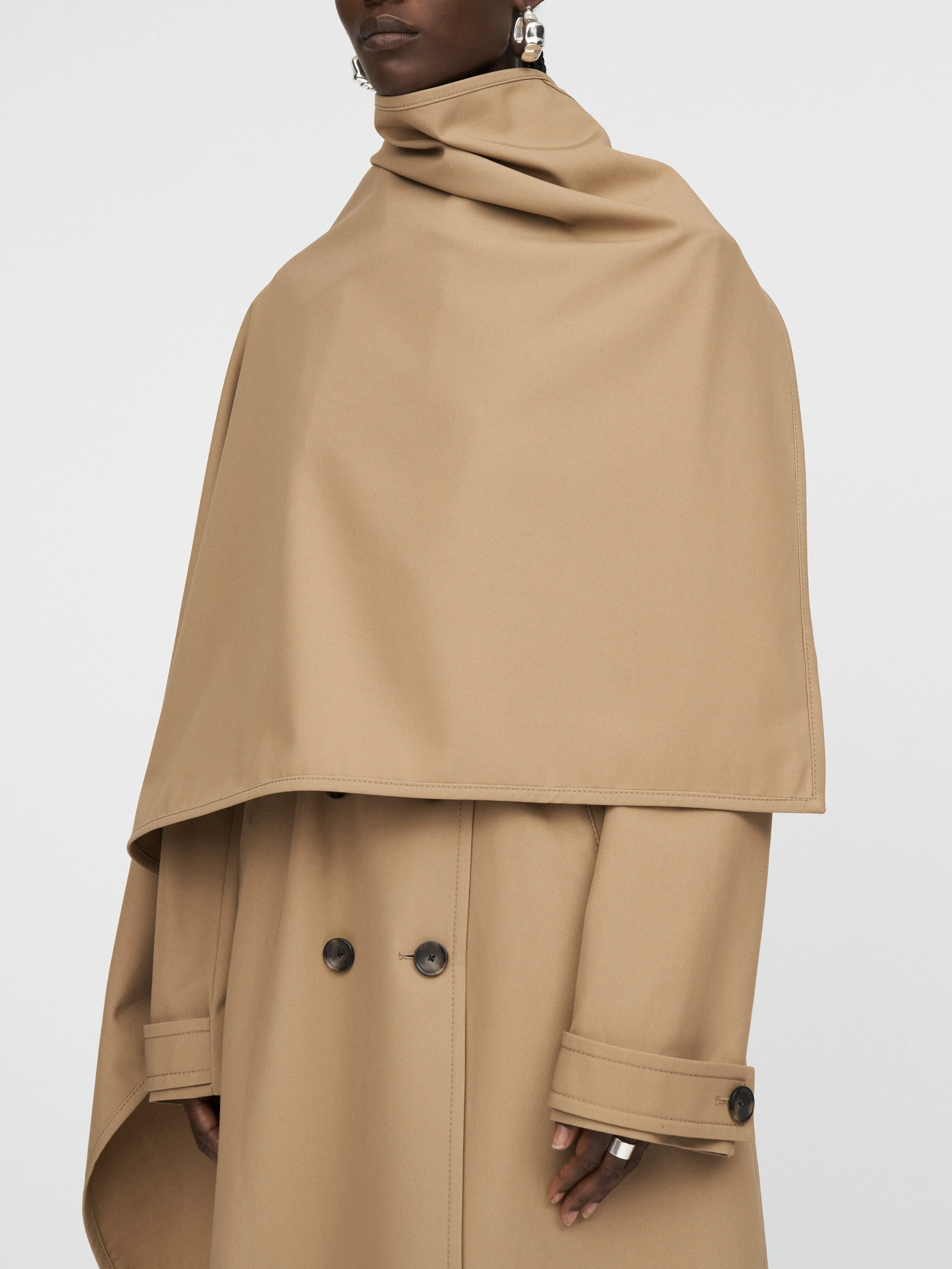 Rain Guard Cloak Trench Coat in Khaki sold by MARIA McMANUS product image thumbnail 4