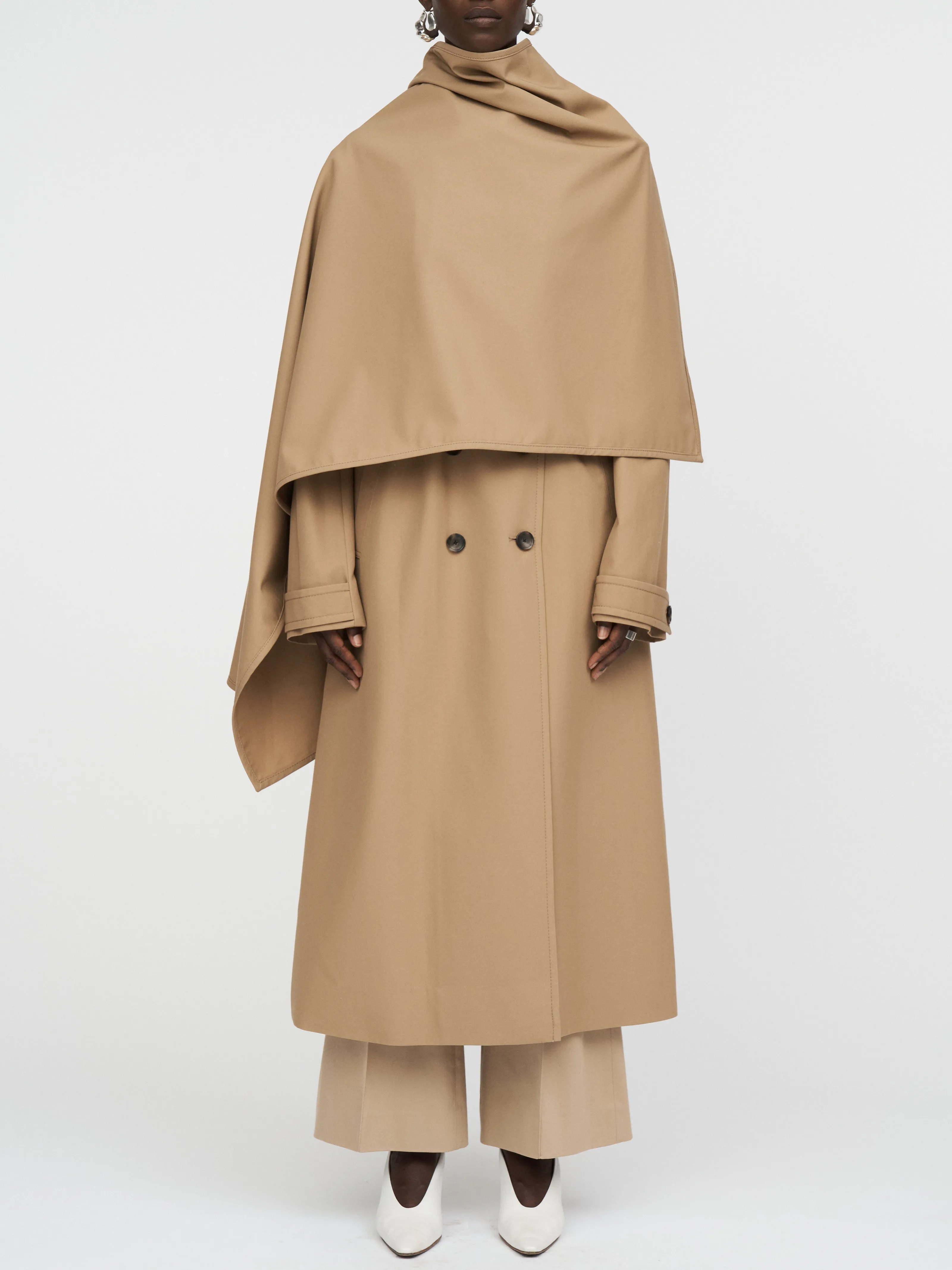 Rain Guard Cloak Trench Coat in Khaki sold by MARIA McMANUS product image thumbnail 2