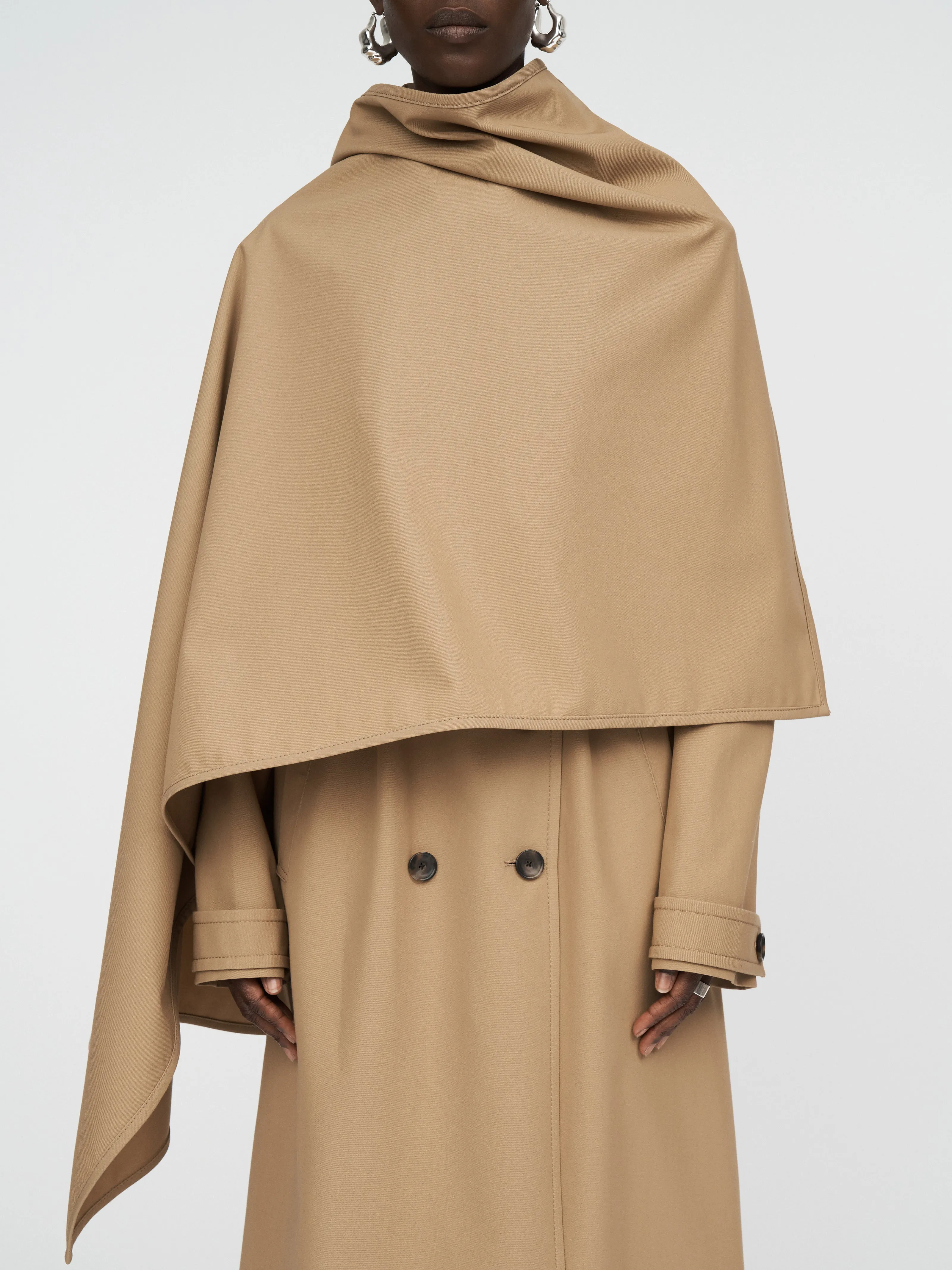 Rain Guard Cloak Trench Coat in Khaki sold by MARIA McMANUS product image thumbnail 5