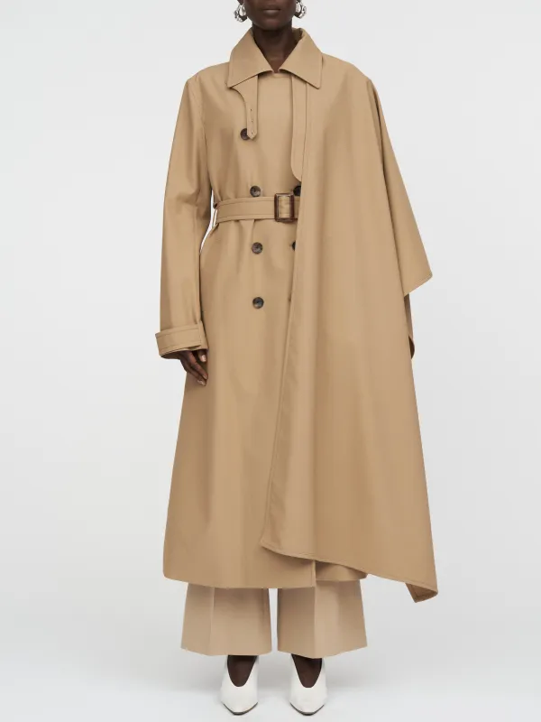 Rain Guard Cloak Trench Coat in Khaki made by MARIA McMANUS