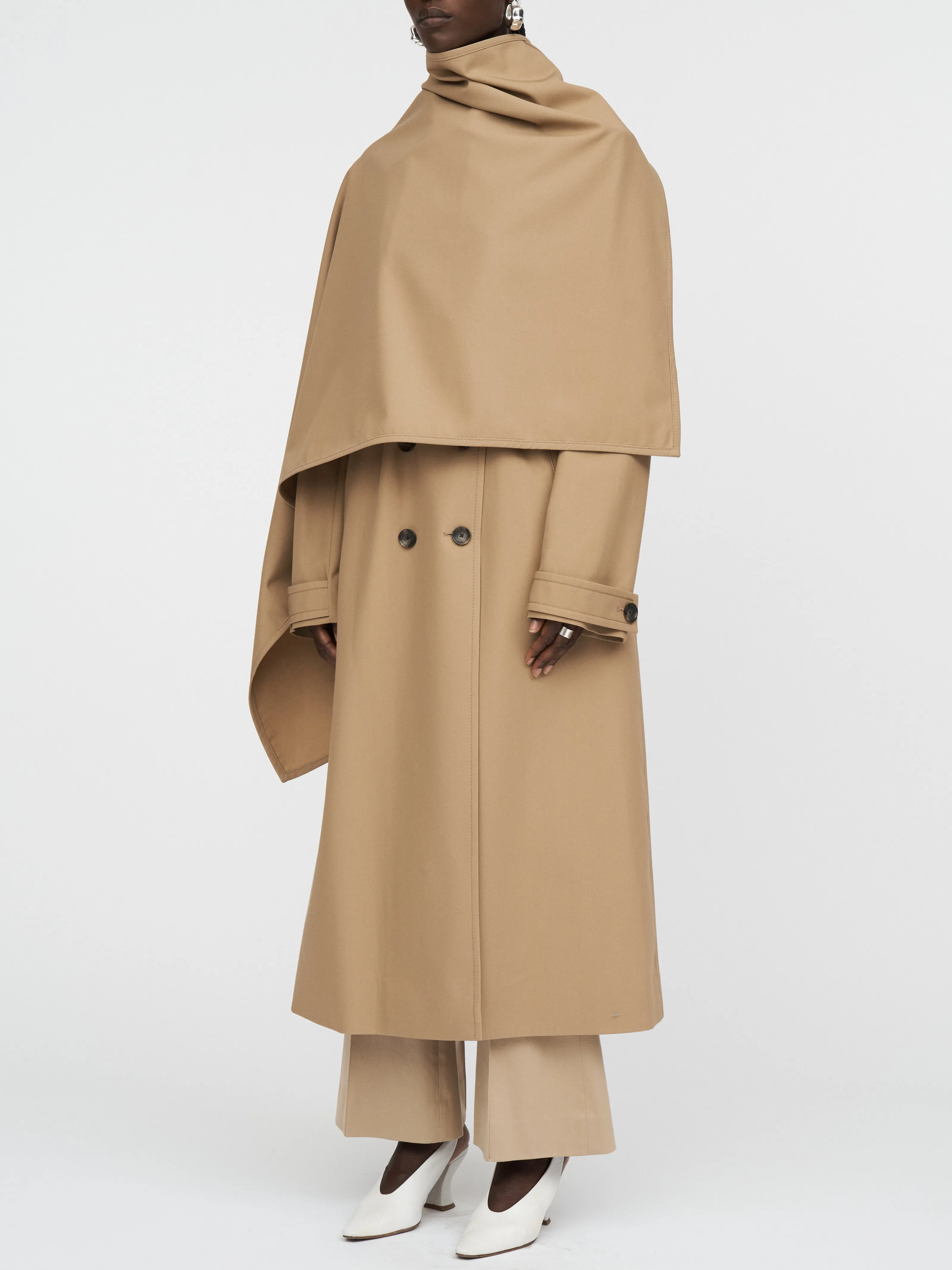 Rain Guard Cloak Trench Coat in Khaki sold by MARIA McMANUS product image thumbnail 3