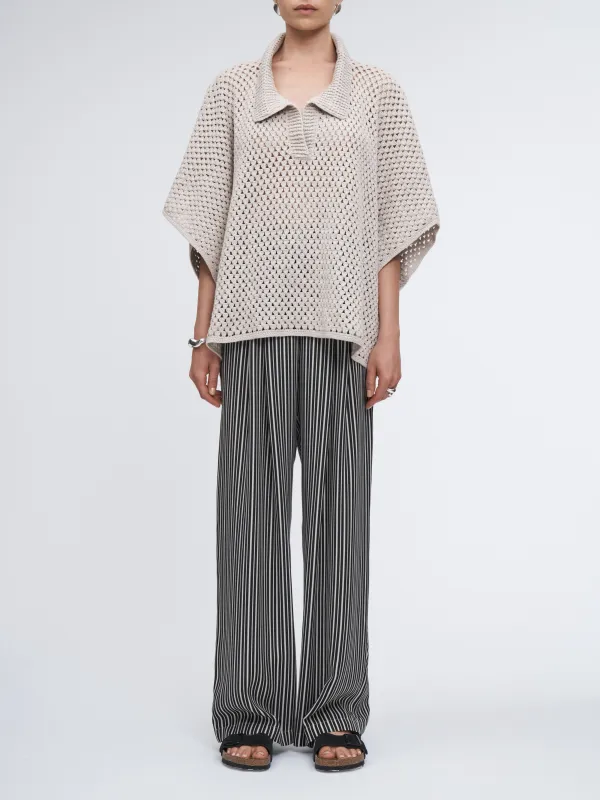 Hand Crochet Cape Polo in Champagne sold by MARIA McMANUS