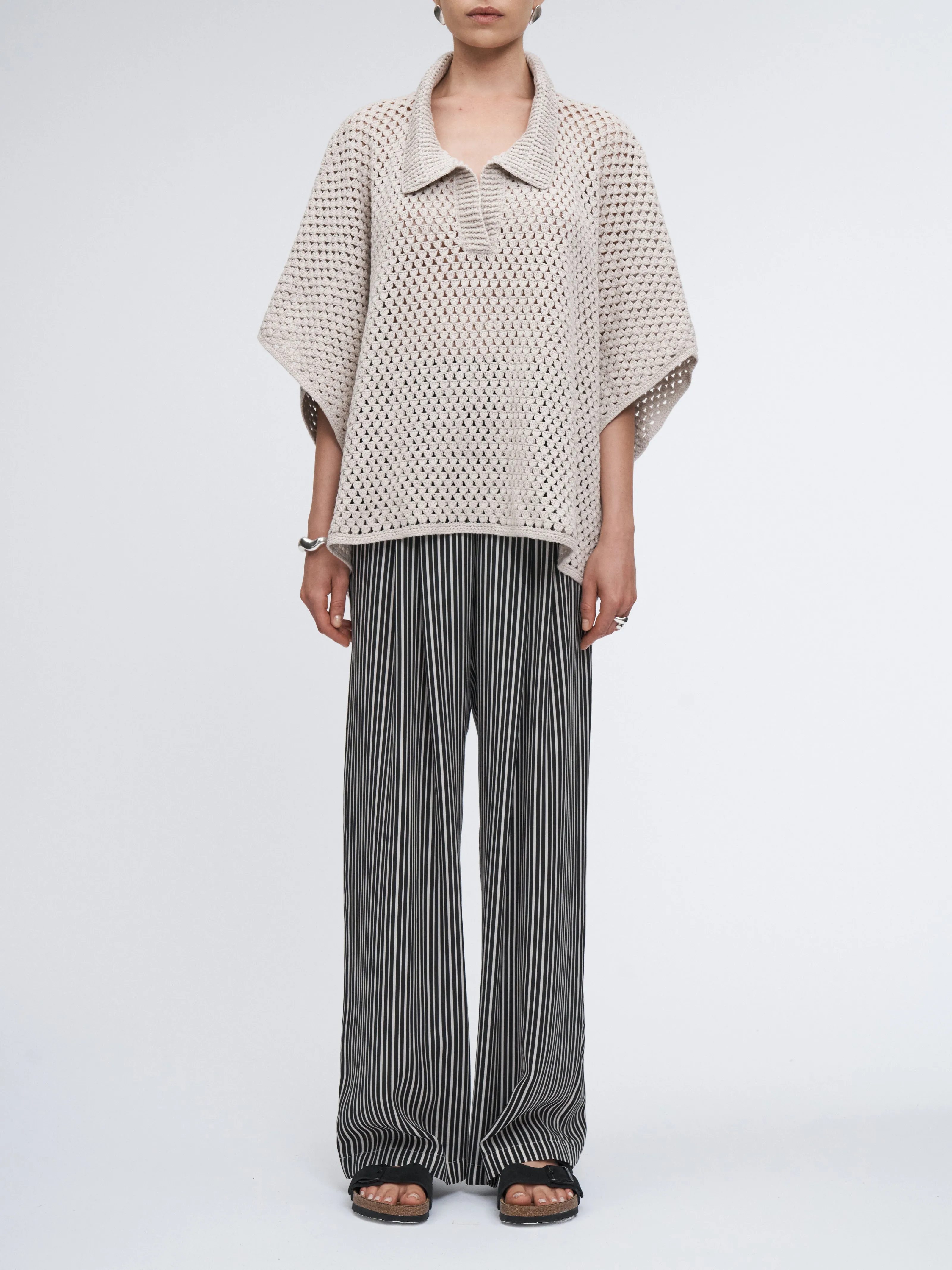 Hand Crochet Cape Polo in Champagne sold by MARIA McMANUS