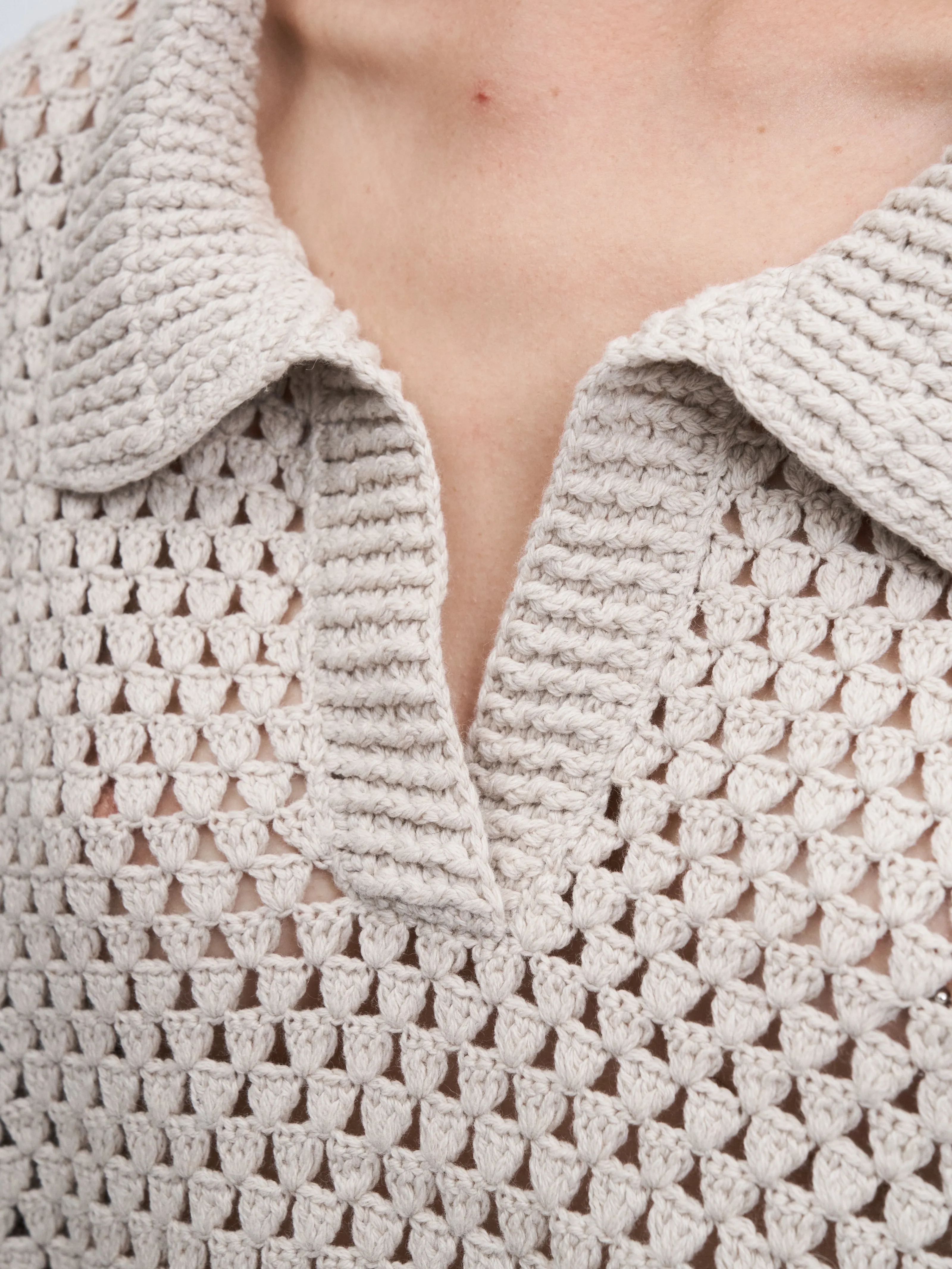 Hand Crochet Cape Polo in Champagne sold by MARIA McMANUS product image thumbnail 4