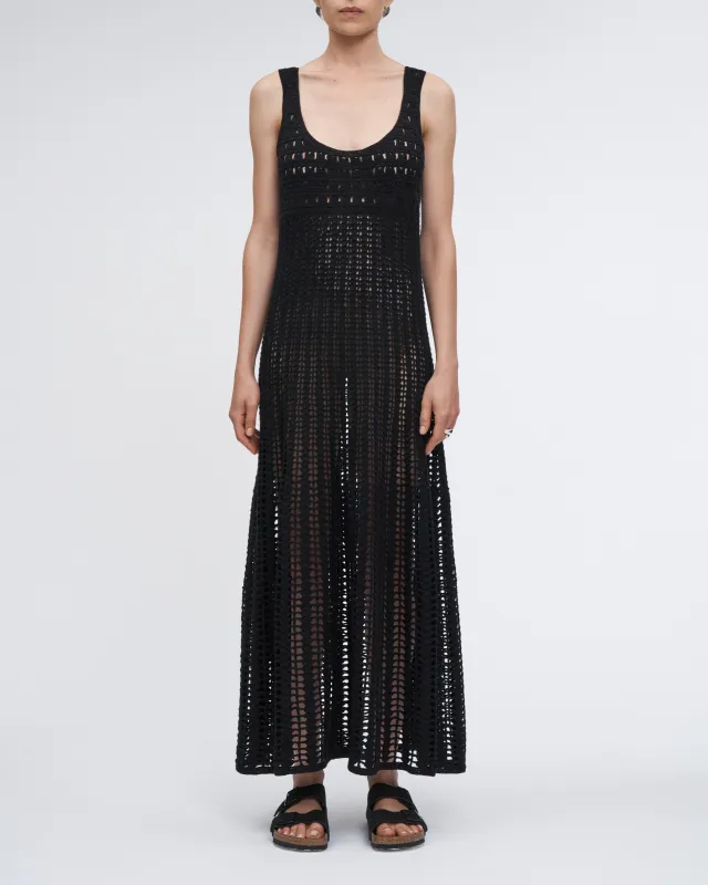 Hand Crochet Dress in Black made by MARIA McMANUS