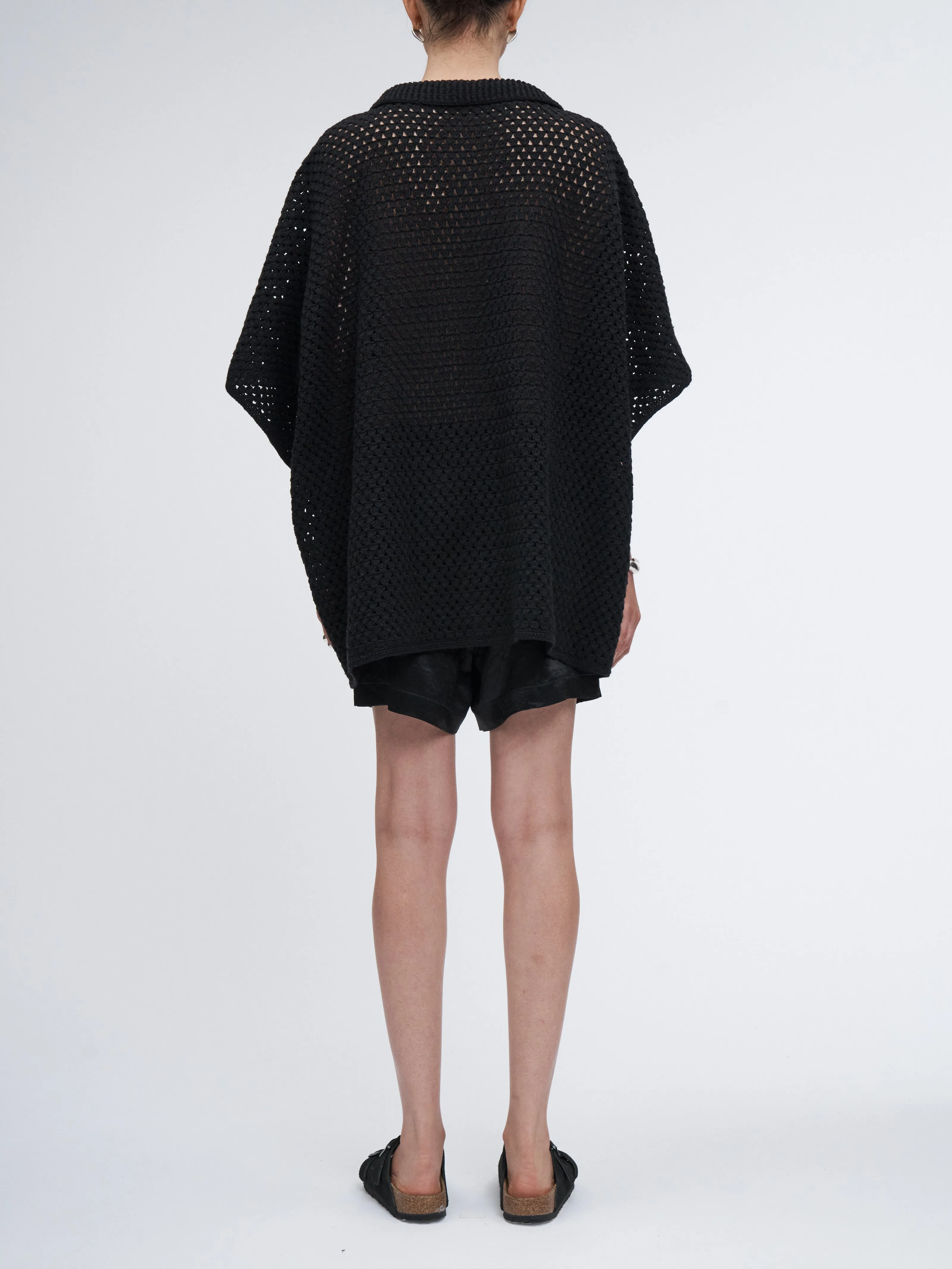 Hand Crochet Cape Polo in Black sold by MARIA McMANUS product image thumbnail 3