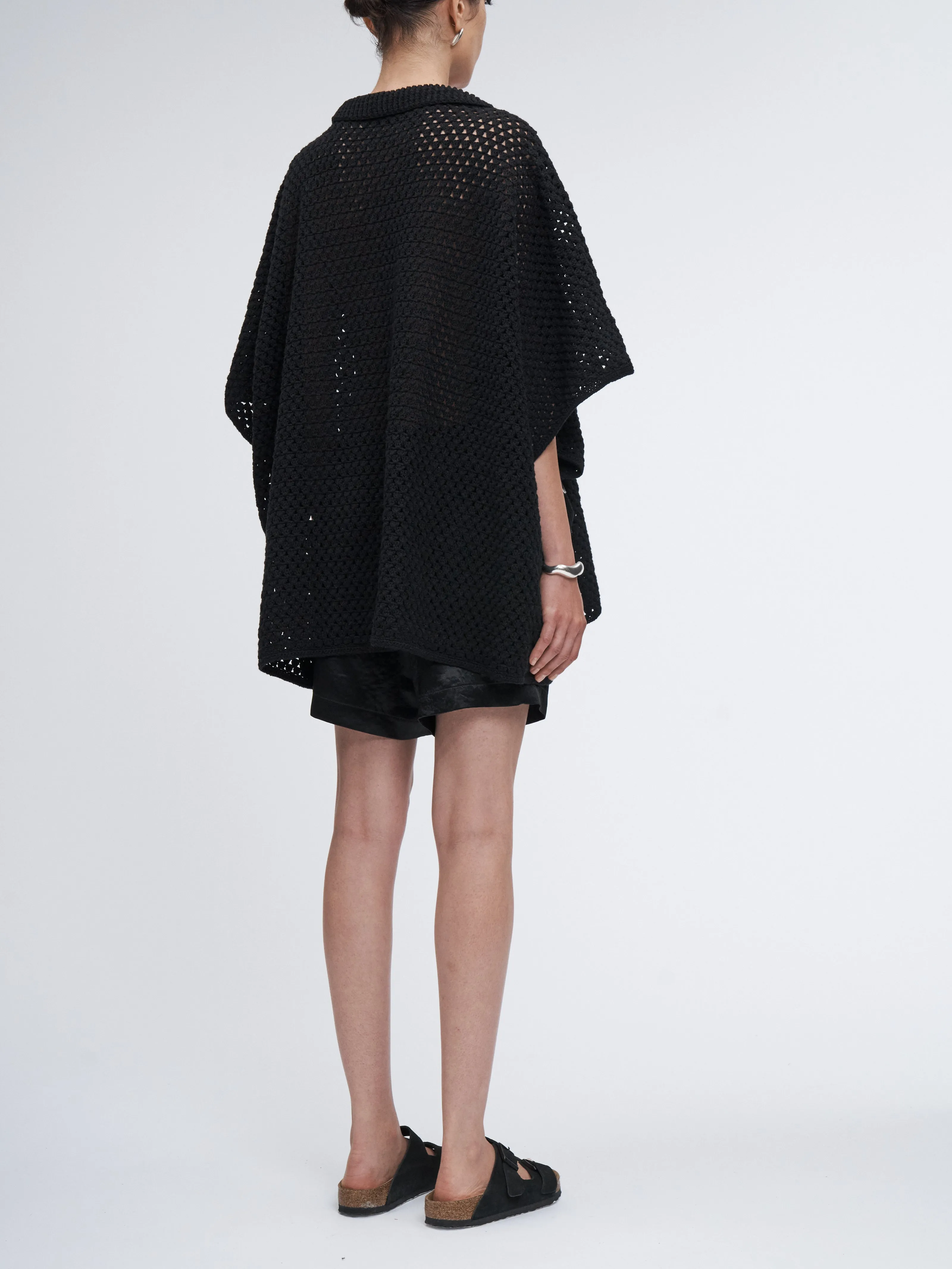 Hand Crochet Cape Polo in Black sold by MARIA McMANUS product image thumbnail 4