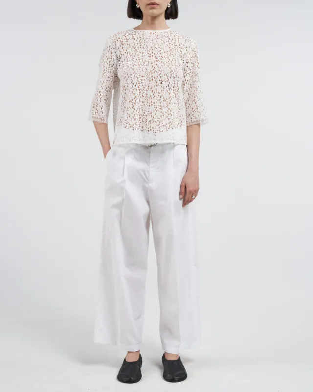 Lace T-Shirt in White sold by MARIA McMANUS