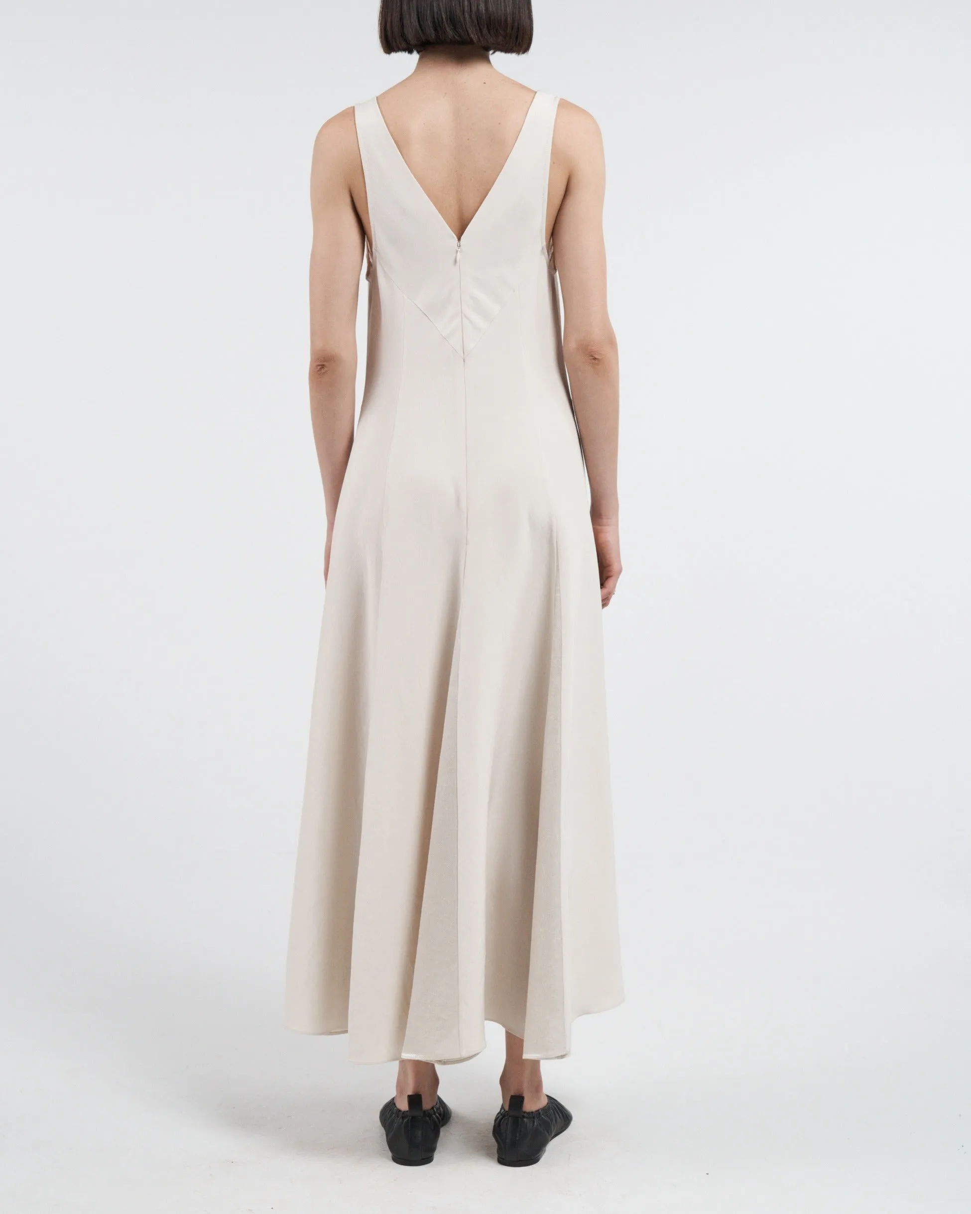 V-Neck Lace Detail Dress in Ivory sold by MARIA McMANUS product image thumbnail 3