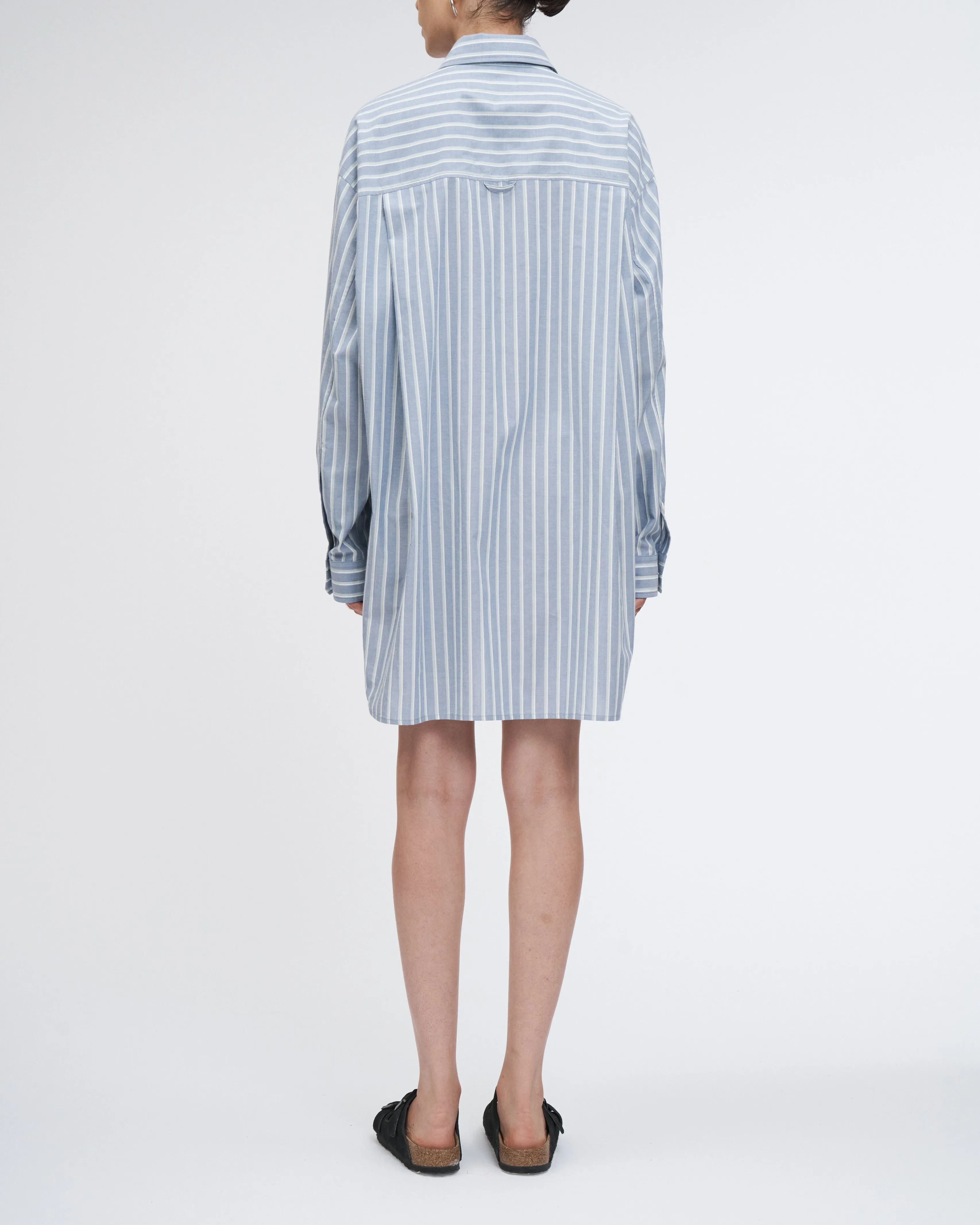 A-Line Tunic Shirt in Denim Mint Stripe sold by MARIA McMANUS product image thumbnail 4