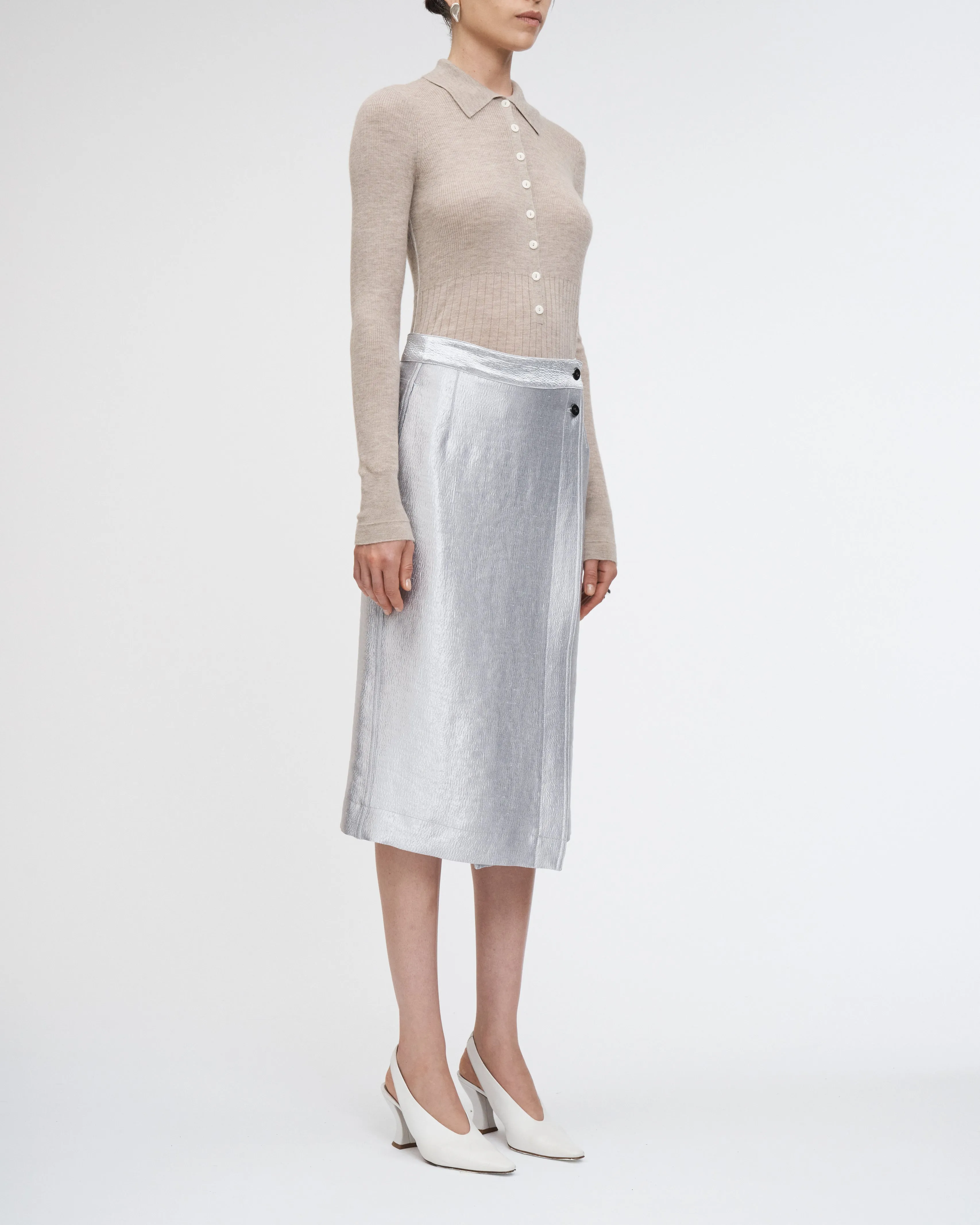 Wrap Skirt in Silver sold by MARIA McMANUS product image thumbnail 5