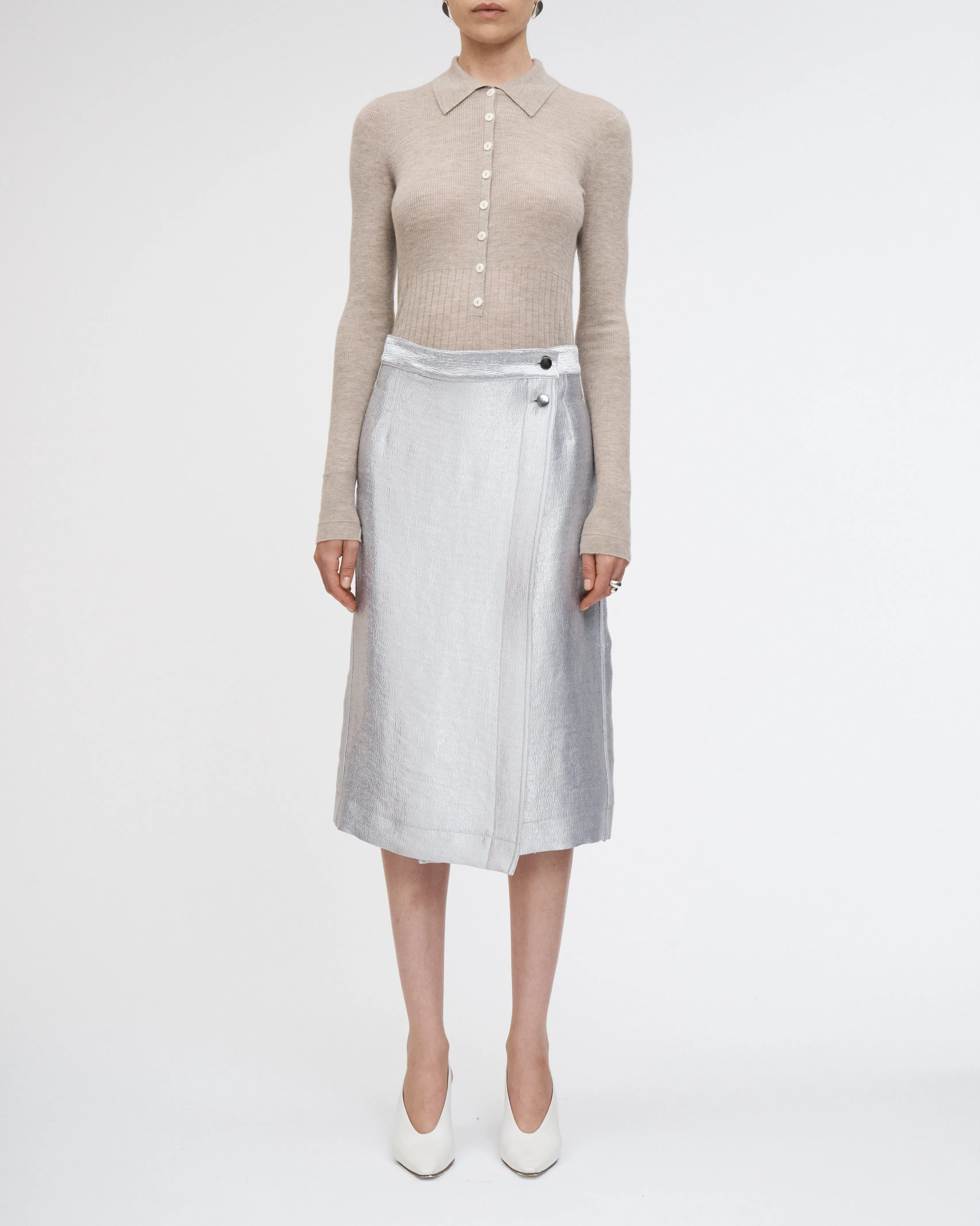 Wrap Skirt in Silver sold by MARIA McMANUS product image thumbnail 2