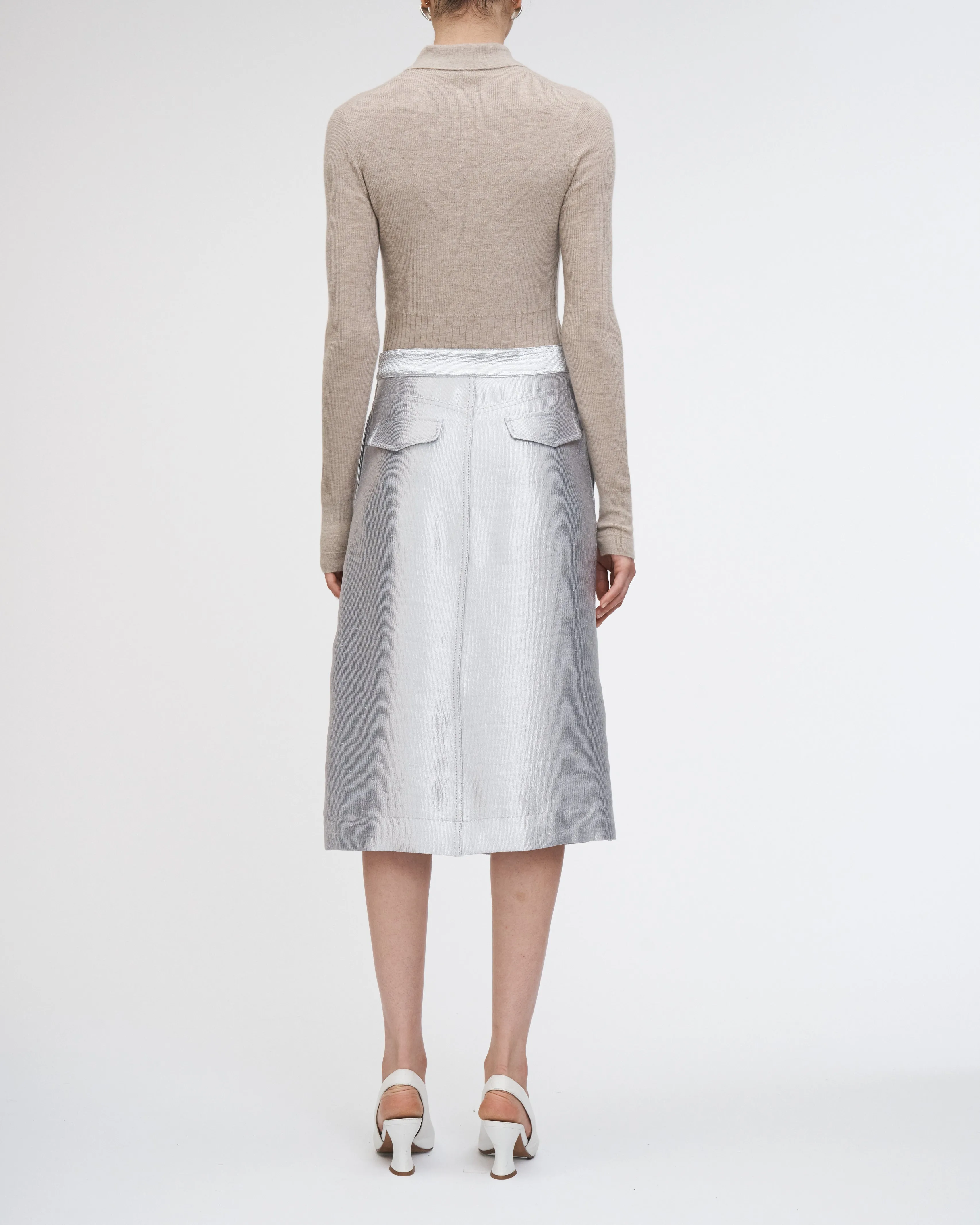 Wrap Skirt in Silver sold by MARIA McMANUS product image thumbnail 3