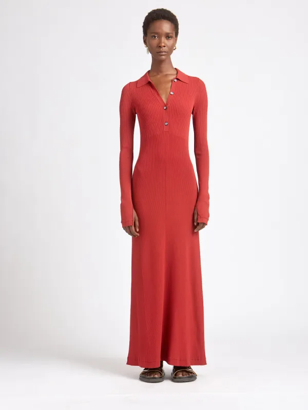 Collar Dress in Rust made by MARIA McMANUS