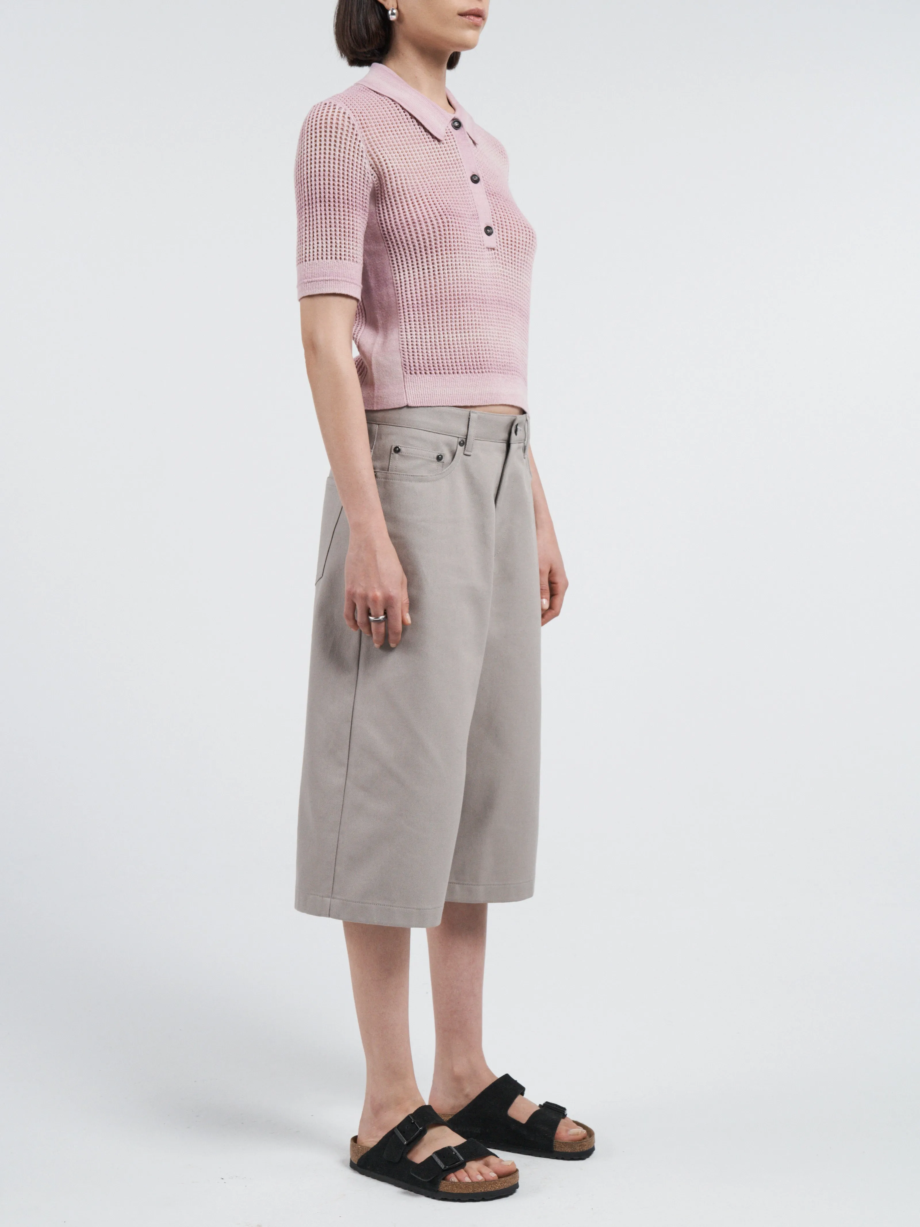 Mesh Shrunken Polo in Space Dye Pink sold by MARIA McMANUS product image thumbnail 3