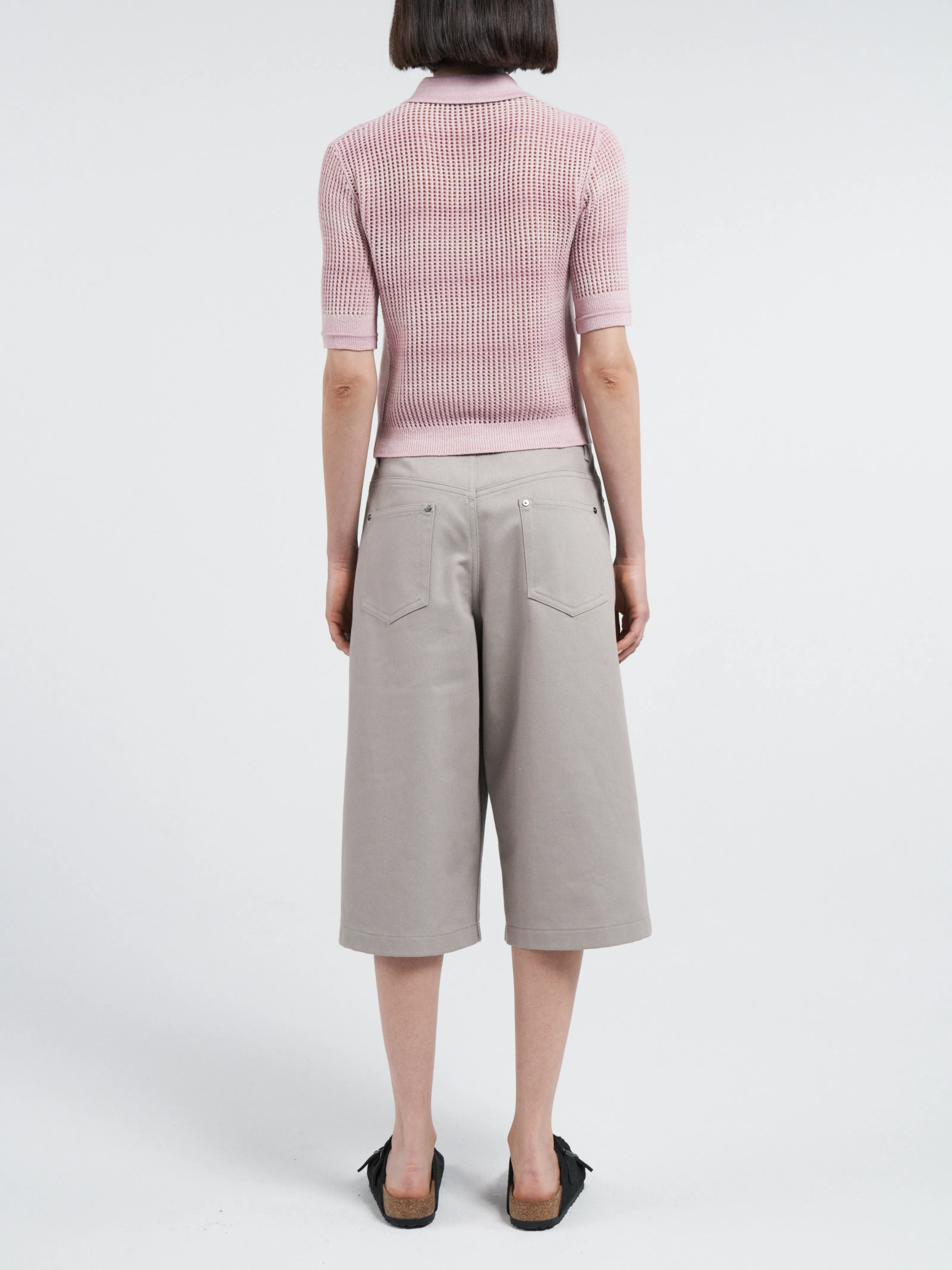 Mesh Shrunken Polo in Space Dye Pink sold by MARIA McMANUS product image thumbnail 4