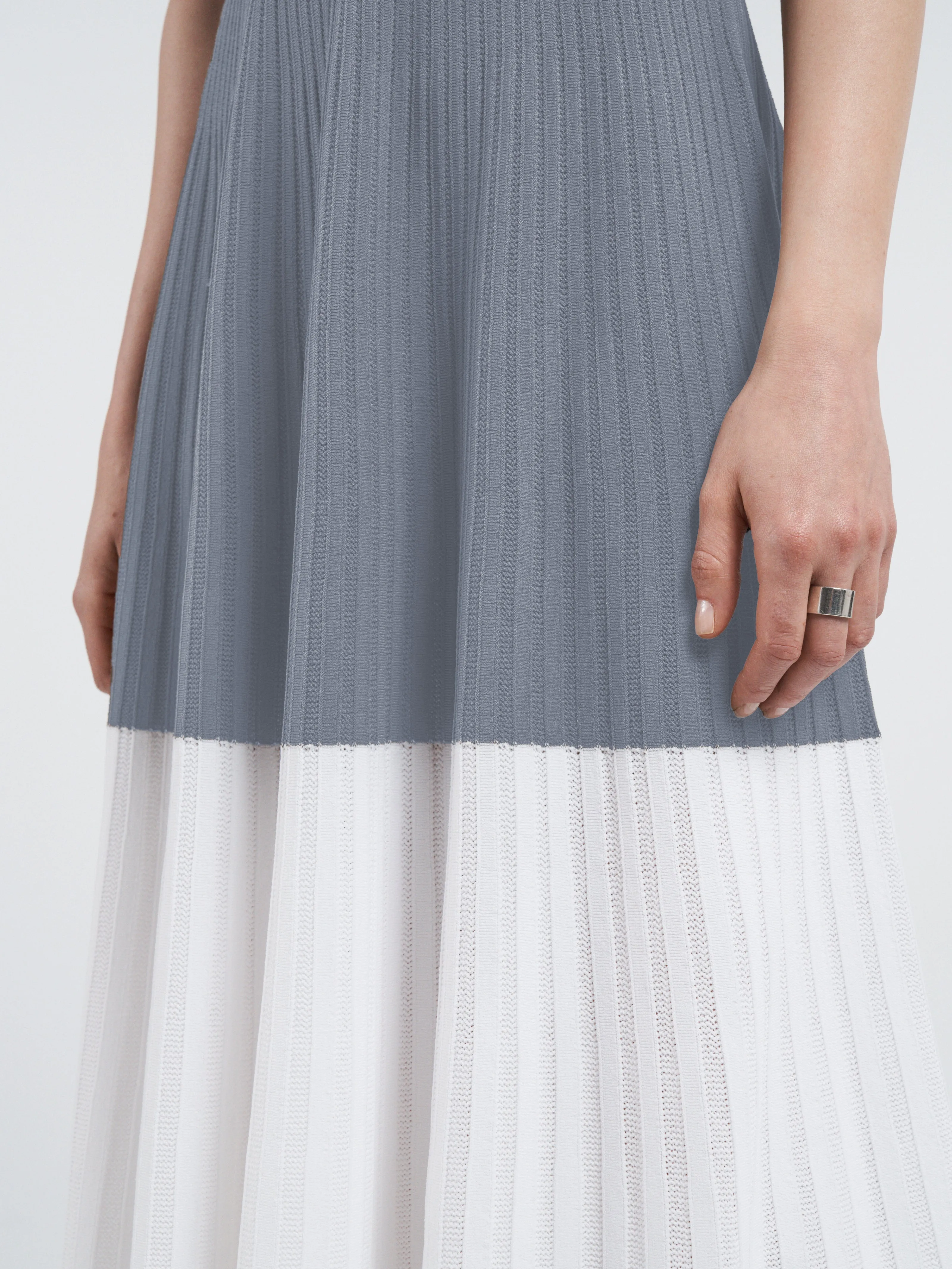 Square Neck Mesh Dress in Color Block sold by MARIA McMANUS product image thumbnail 4