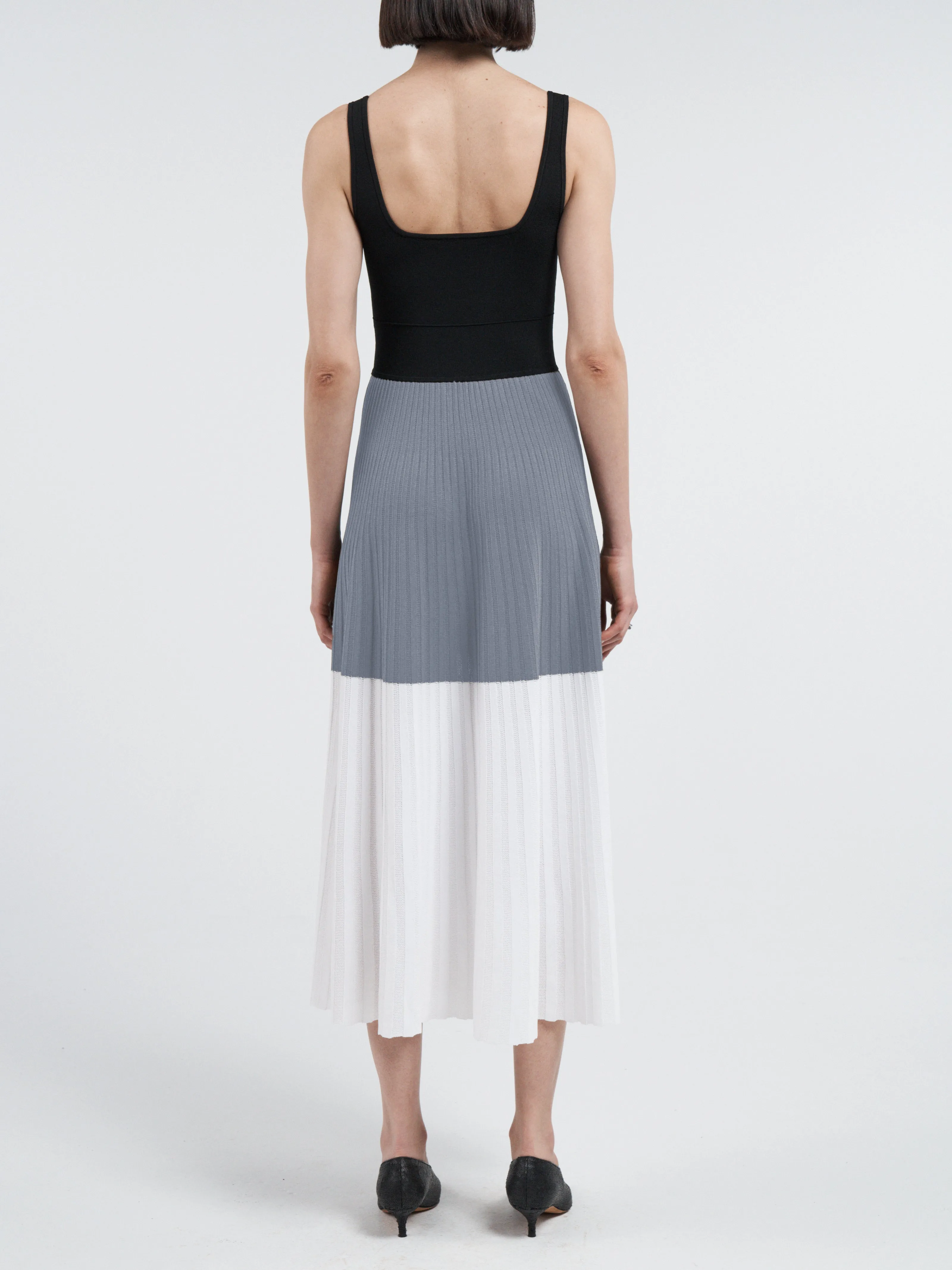 Square Neck Mesh Dress in Color Block sold by MARIA McMANUS product image thumbnail 3