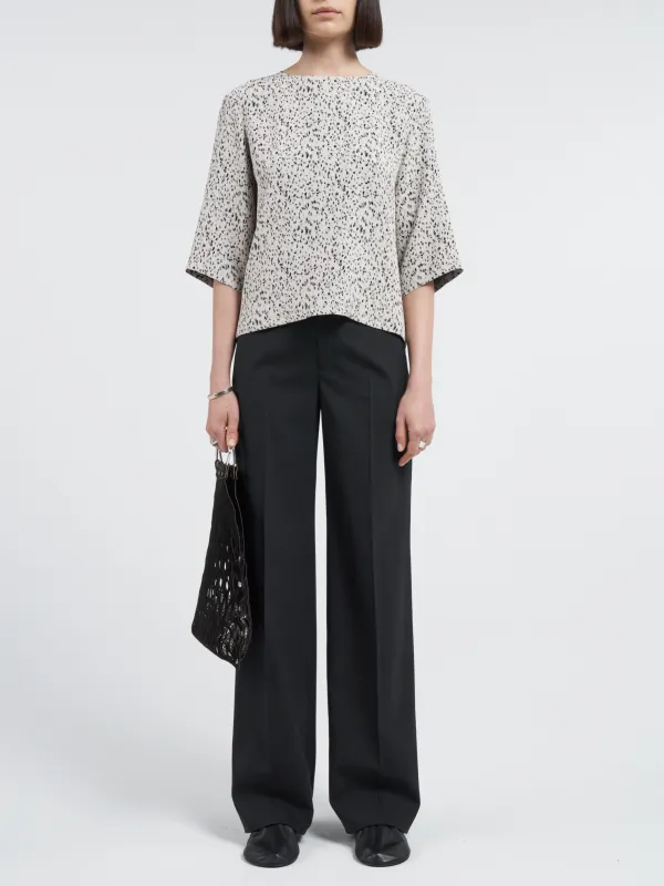 Woven T-Shirt in Ivory Pebble Jacquard made by MARIA McMANUS