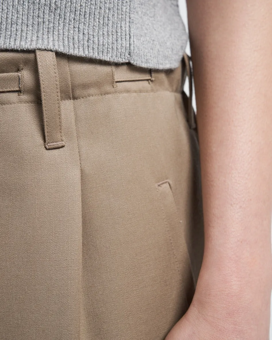 Pearl Button Drawstring Trouser in Khaki sold by MARIA McMANUS product image thumbnail 5