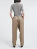 Pearl Button Drawstring Trouser in Khaki sold by MARIA McMANUS