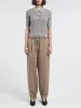 Pearl Button Drawstring Trouser in Khaki sold by MARIA McMANUS