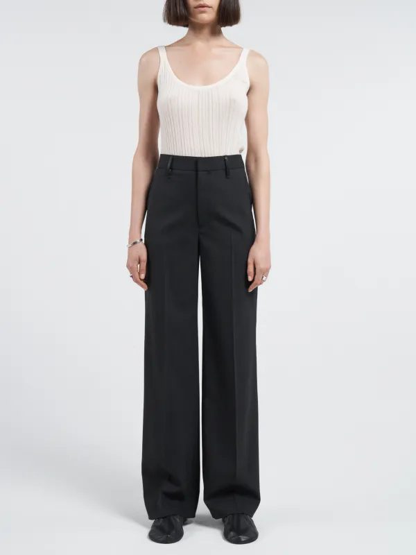 High Waisted Wide Leg Trouser in Black sold by MARIA McMANUS