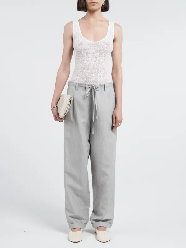 U-Neck Lace Tank in White sold by MARIA McMANUS