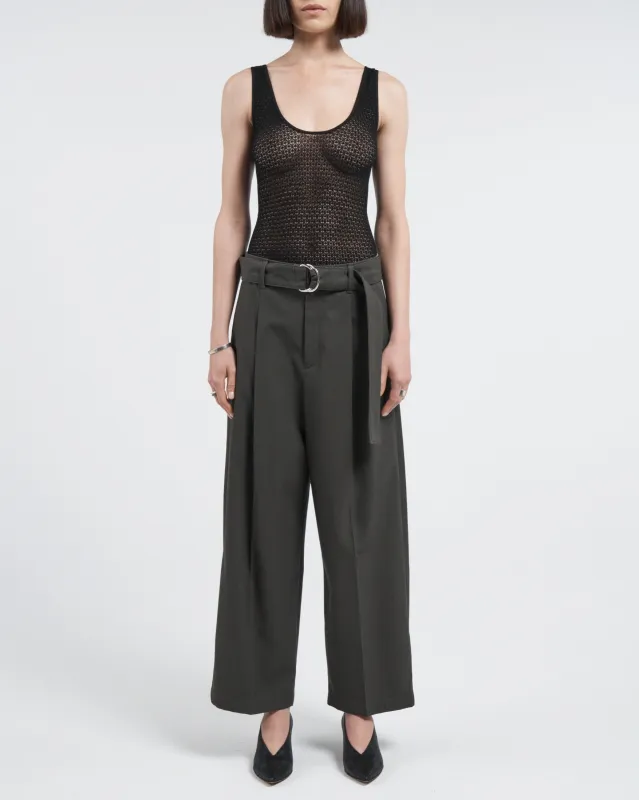 U-Neck Lace Tank in Black sold by MARIA McMANUS