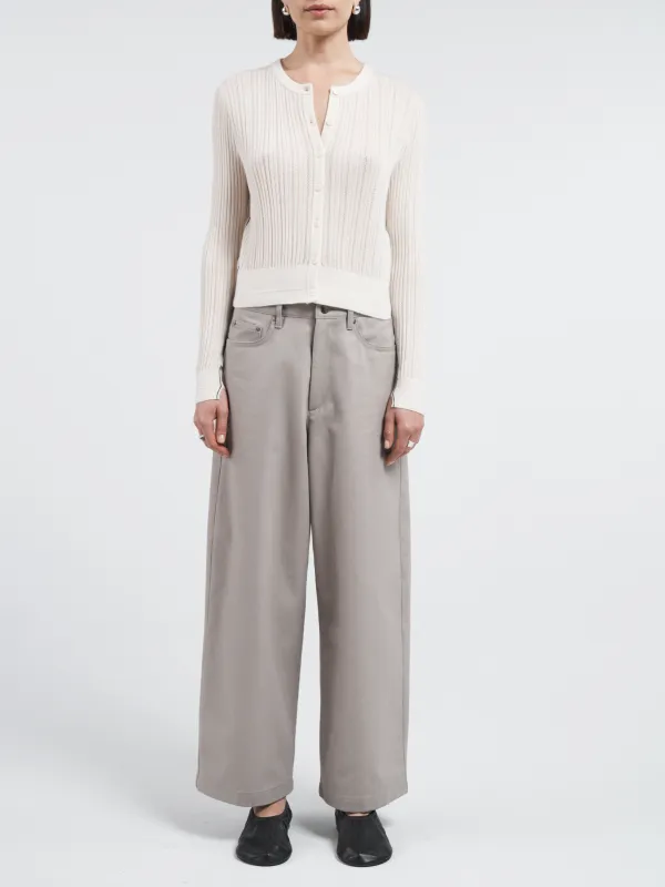 Pointelle Petite Cardigan  in Ivory sold by MARIA McMANUS