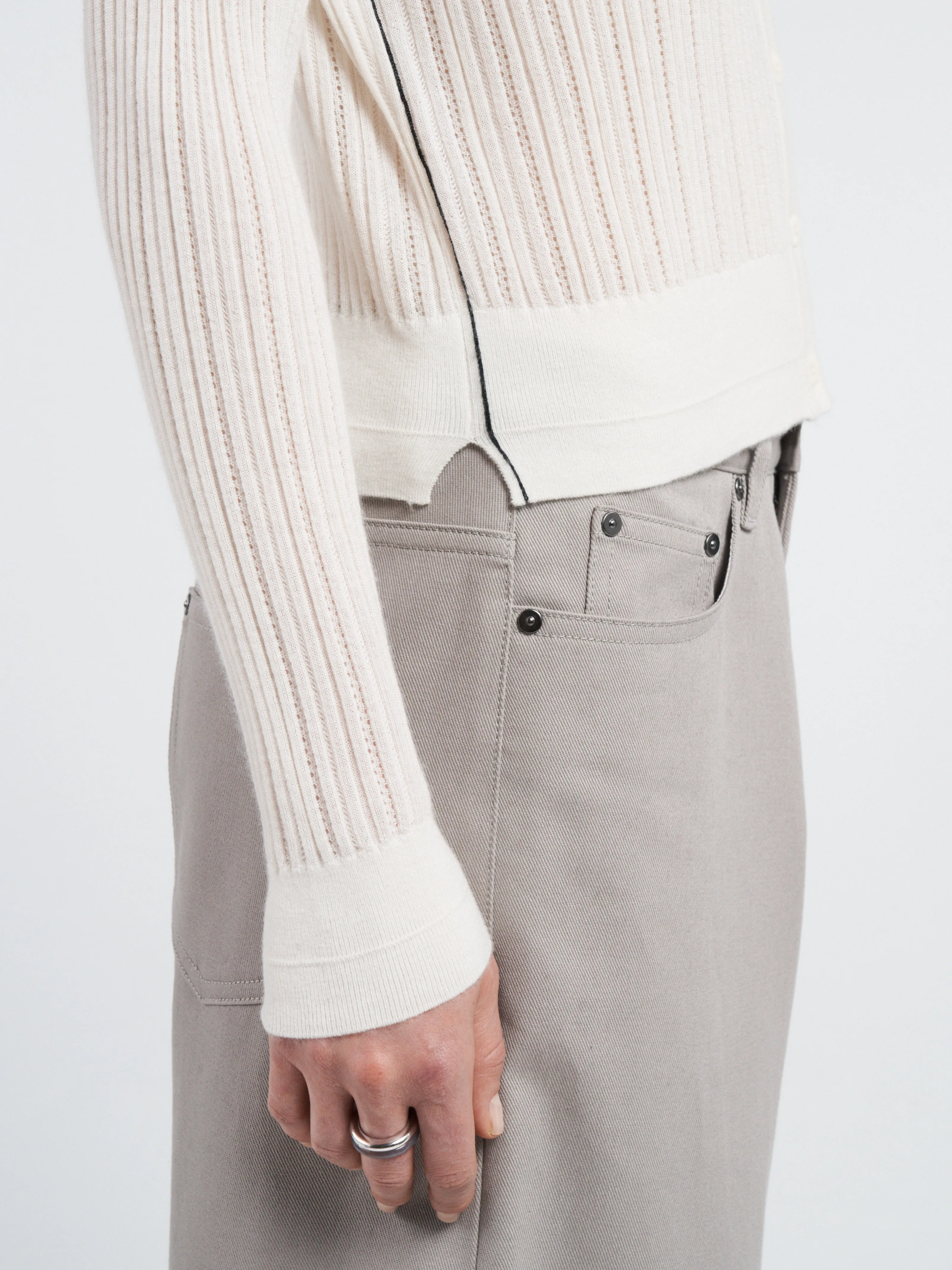 Pointelle Petite Cardigan in Ivory sold by MARIA McMANUS product image thumbnail 4