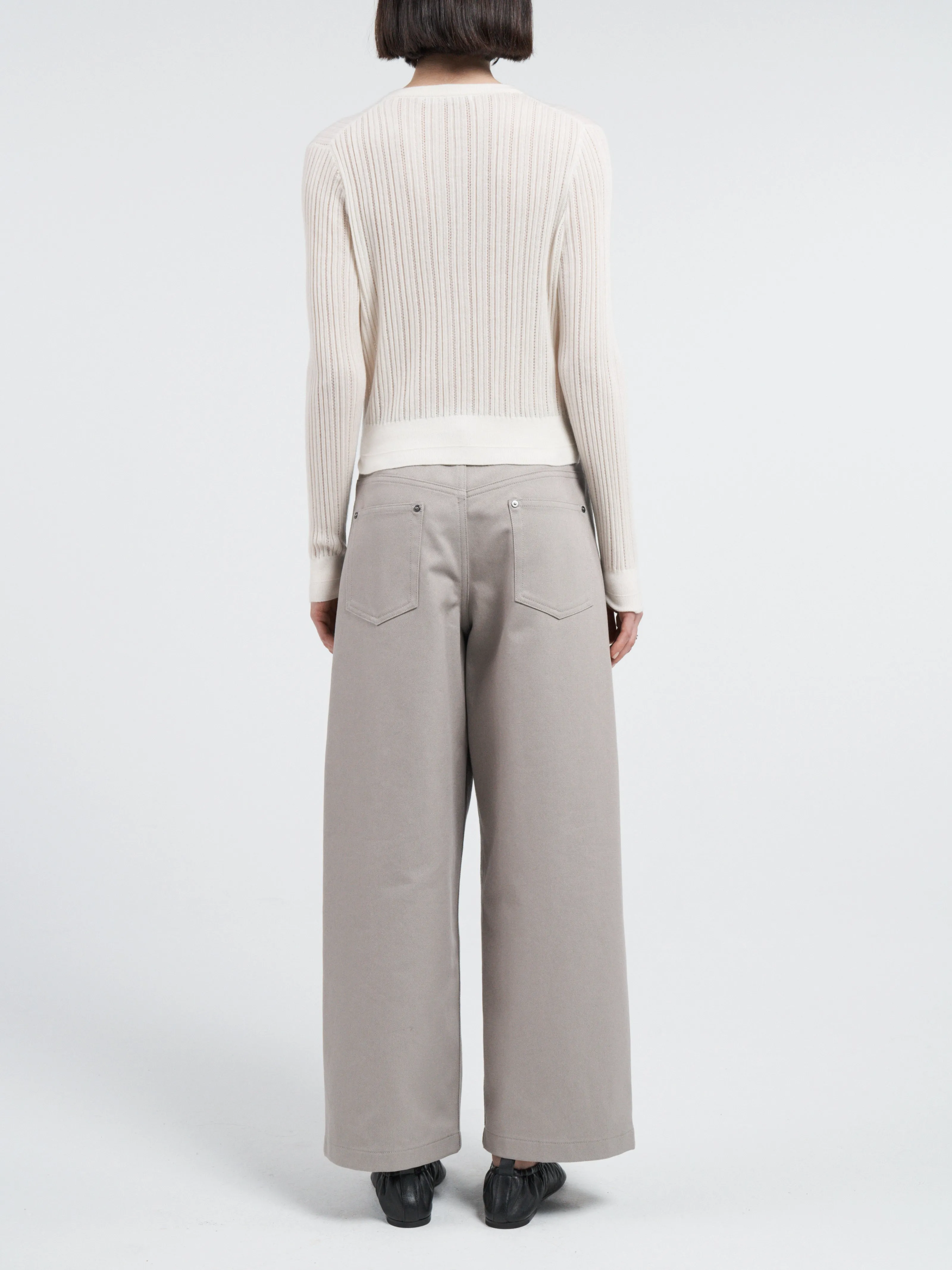 Pointelle Petite Cardigan in Ivory sold by MARIA McMANUS product image thumbnail 3