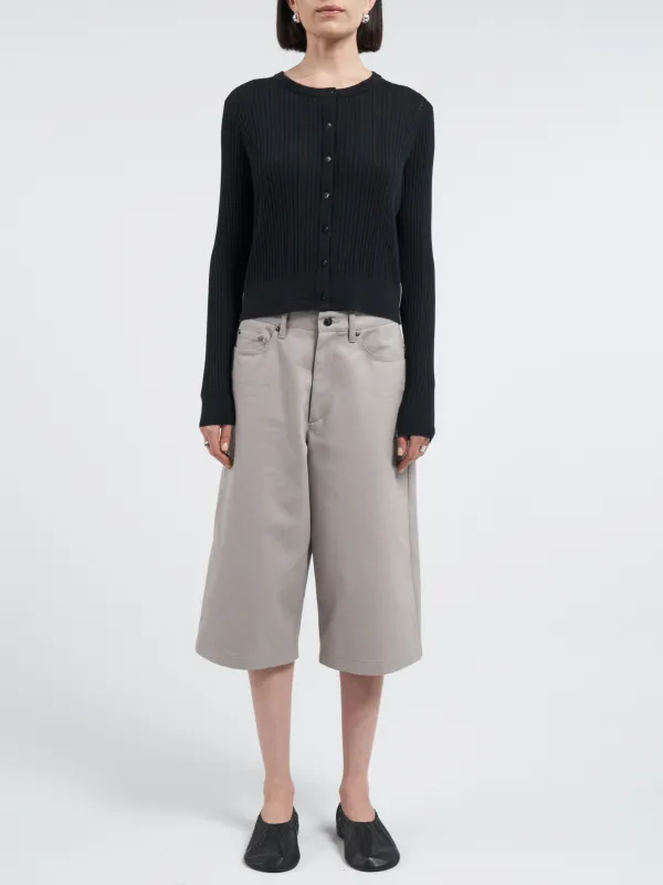 Pointelle Petite Cardigan in Black sold by MARIA McMANUS