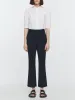 High Waisted Crop Trouser in Midnight Navy sold by MARIA McMANUS