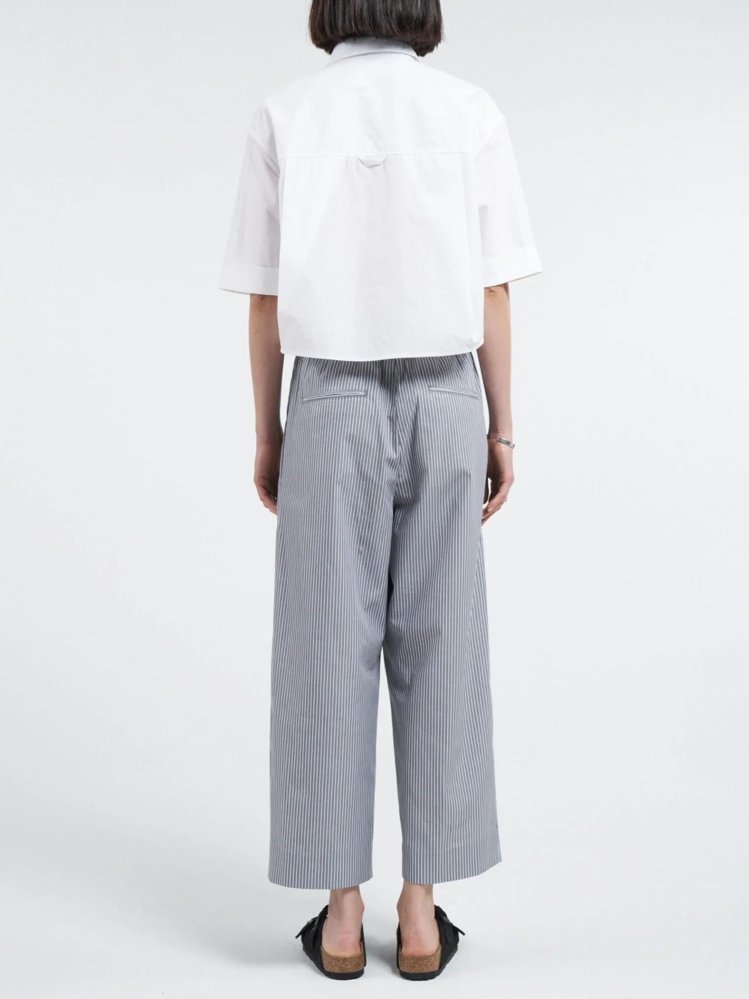 Crop Oversized Short Sleeve Shirt in White sold by MARIA McMANUS product image thumbnail 2