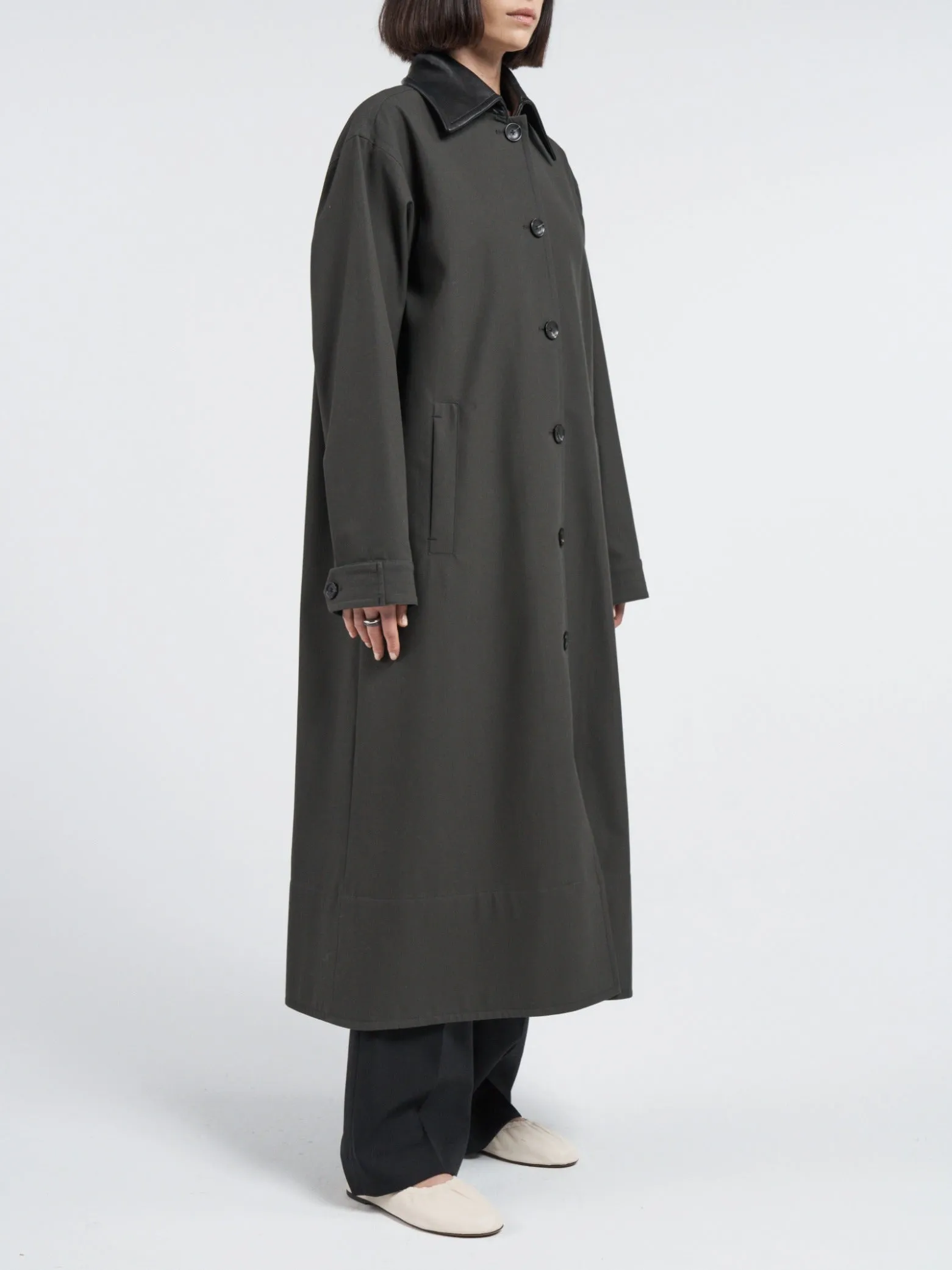 A-Line Swing Coat in Dark Loden Green sold by MARIA McMANUS product image thumbnail 2