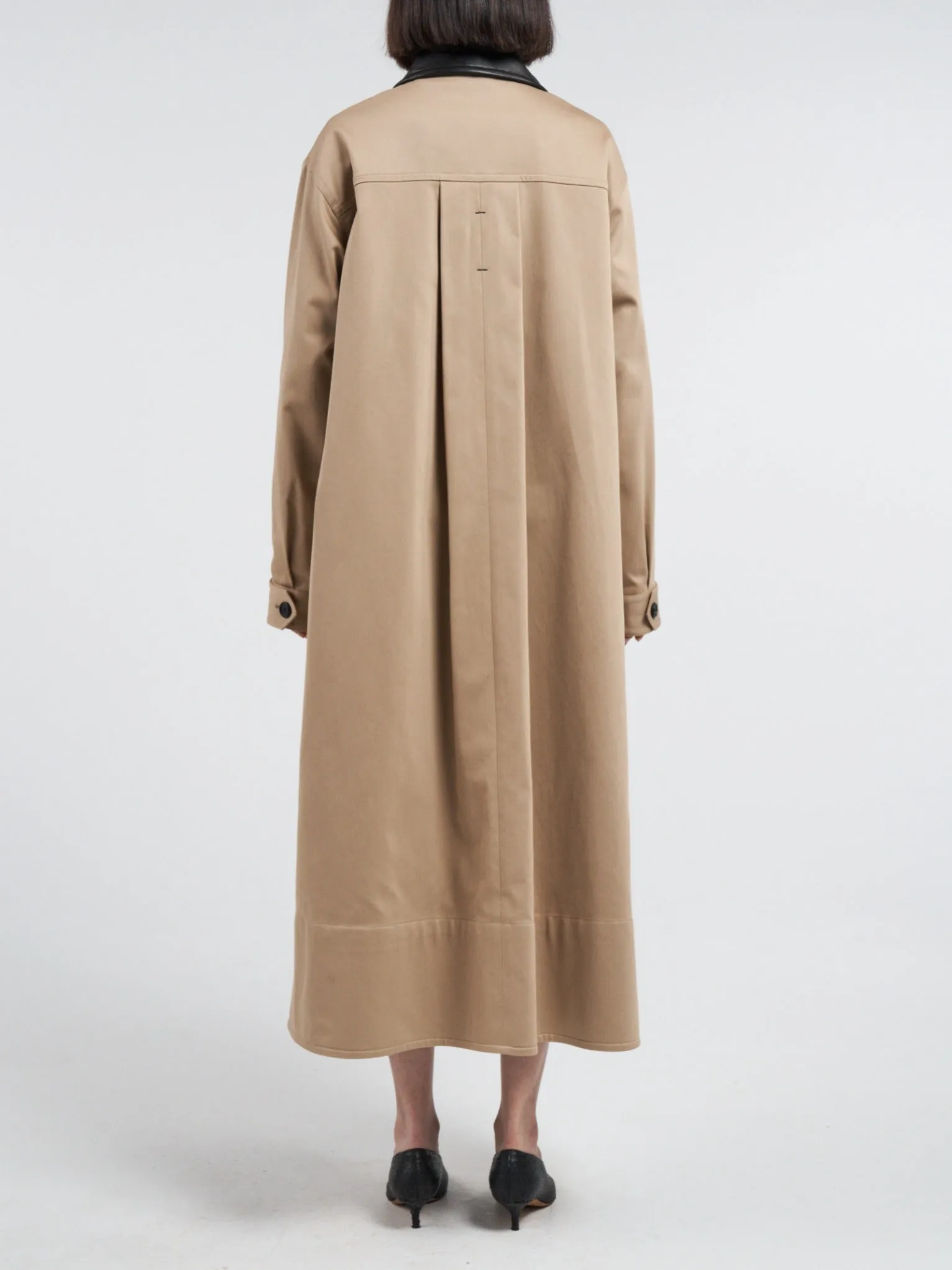 A-Line Swing Coat in Khaki sold by MARIA McMANUS product image thumbnail 3