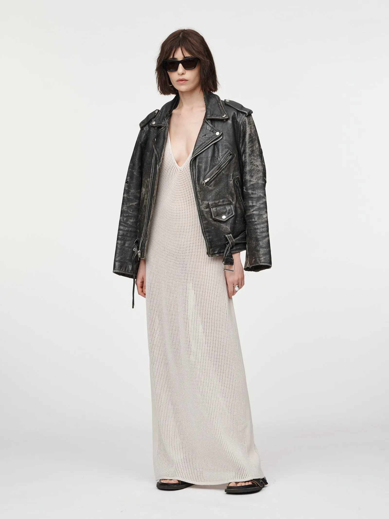 Vintage Leather Motorcycle Jacket in Black sold by MARIA McMANUS