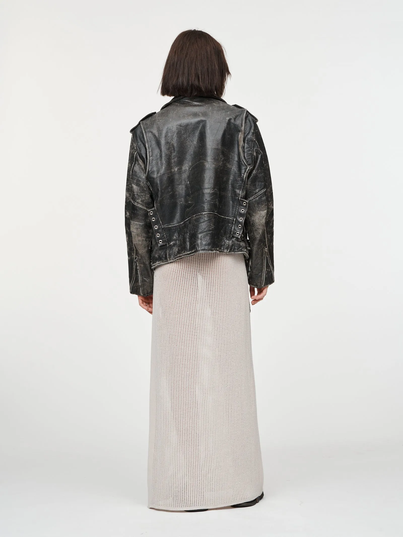 Vintage Leather Motorcycle Jacket in Black sold by MARIA McMANUS product image thumbnail 4