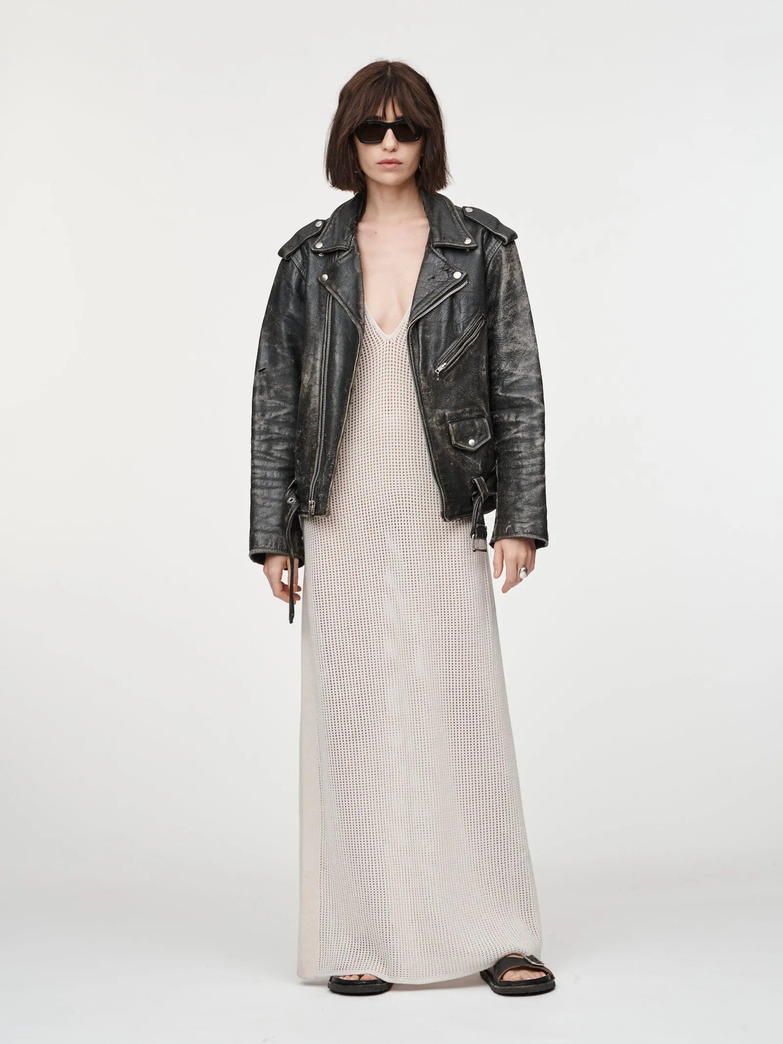 Vintage Leather Motorcycle Jacket in Black sold by MARIA McMANUS product image thumbnail 2